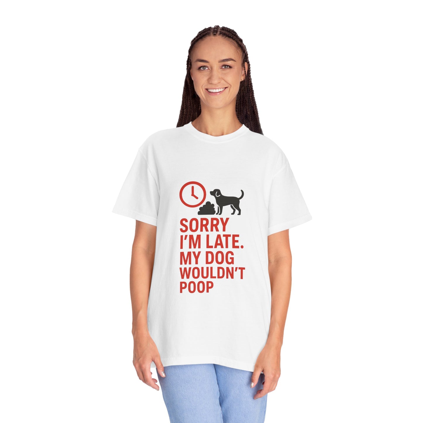 Funny Dog Lover T-Shirt, Sorry I'm Late, Pet Owner Gift, Unisex Tee, Casual Humor Shirt, Dog Mom, Dog Dad Tee