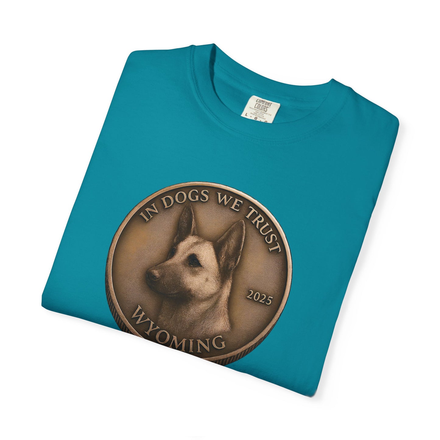 Wyoming State Coin T-Shirt Collection - Proud Dog Breed Illustrations