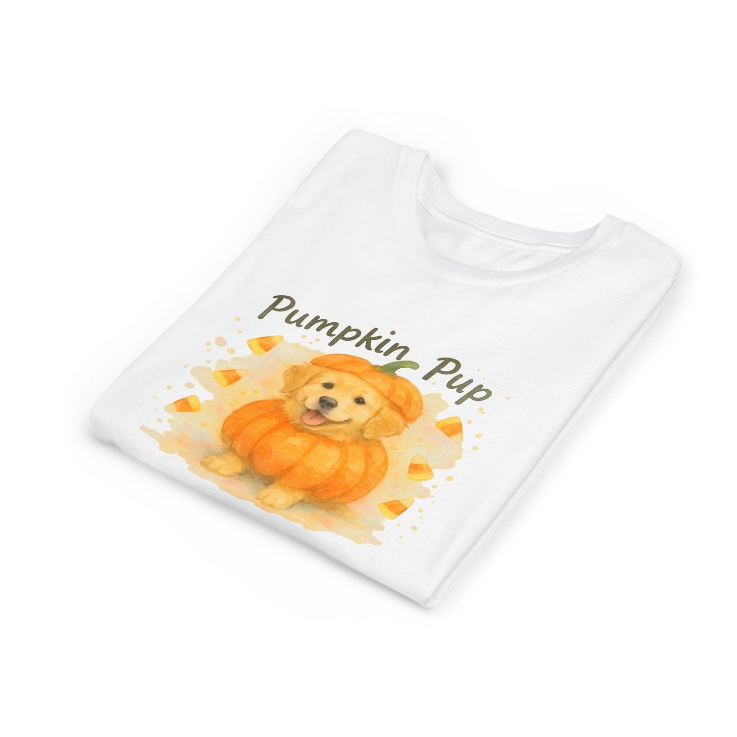 Adorable Pumpkin Pup Youth Tee - Perfect for Fall, Halloween, Kids' Fashion, Animal Lovers, Gift for Celebrations