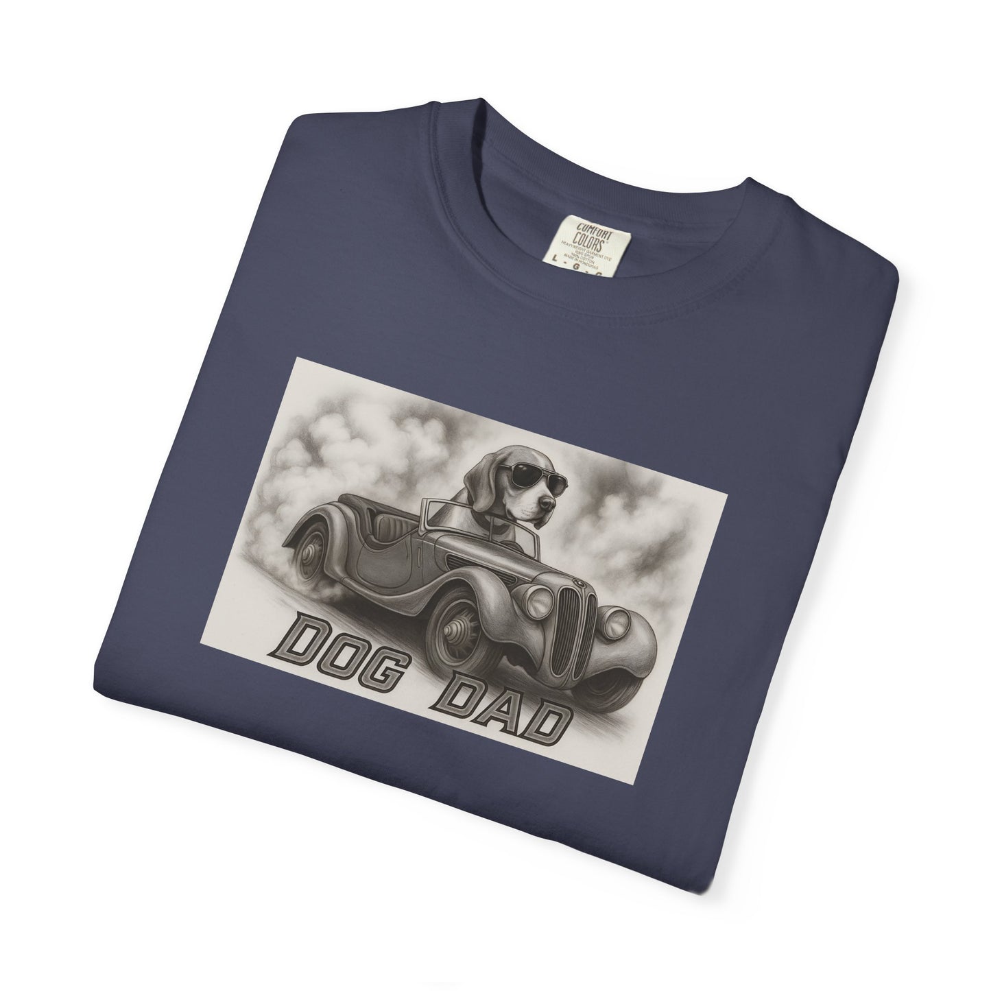 Dog Dad- Beagle - Cool Dogs in Cool Cars T-Shirt Collection | Funny Dog Lover Apparel for Men