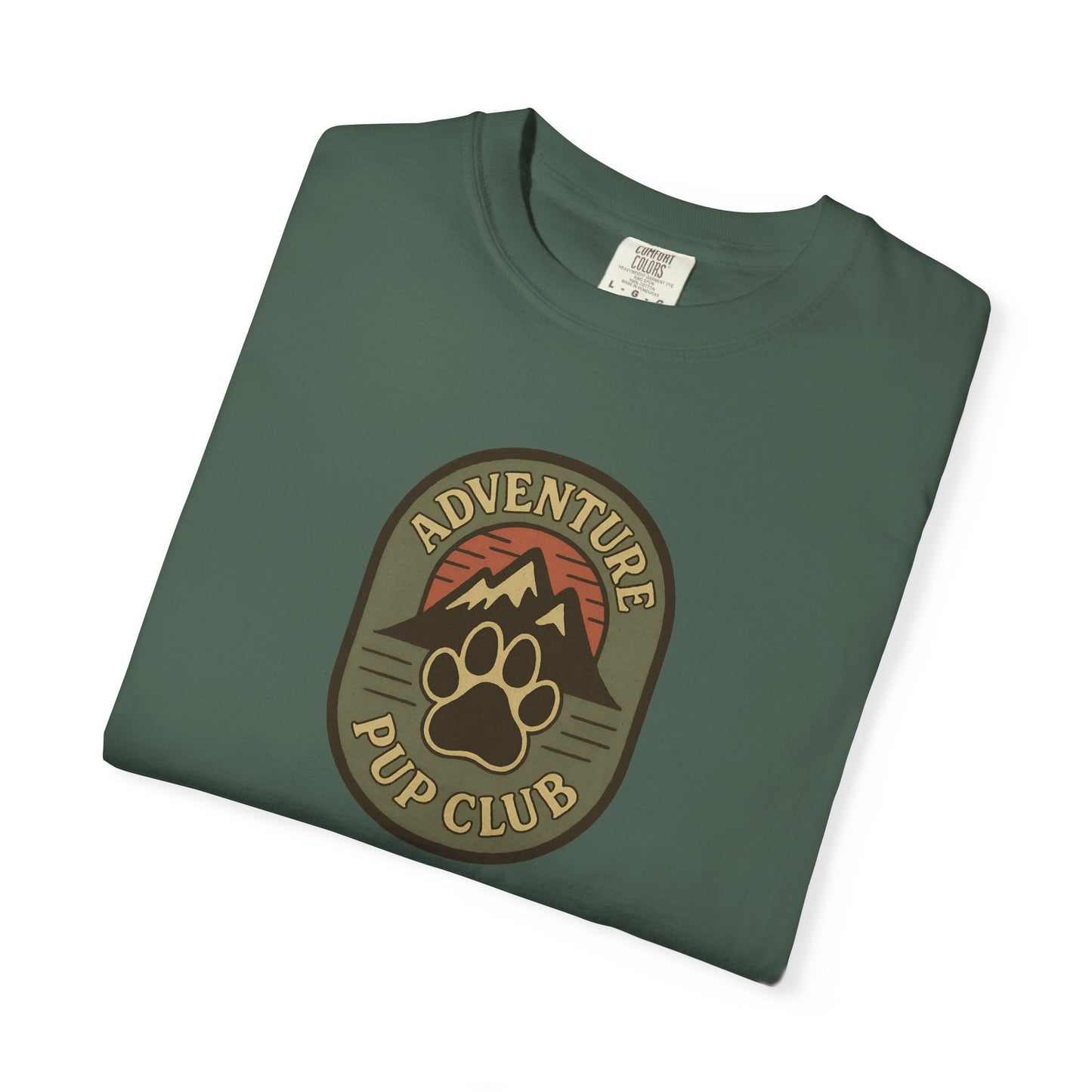 Adventure Pup Club Unisex Garment-Dyed T-Shirt, Dog Lover Gift, Outdoor Adventure Apparel, Pet Club Tee, Nature Lover Shirt