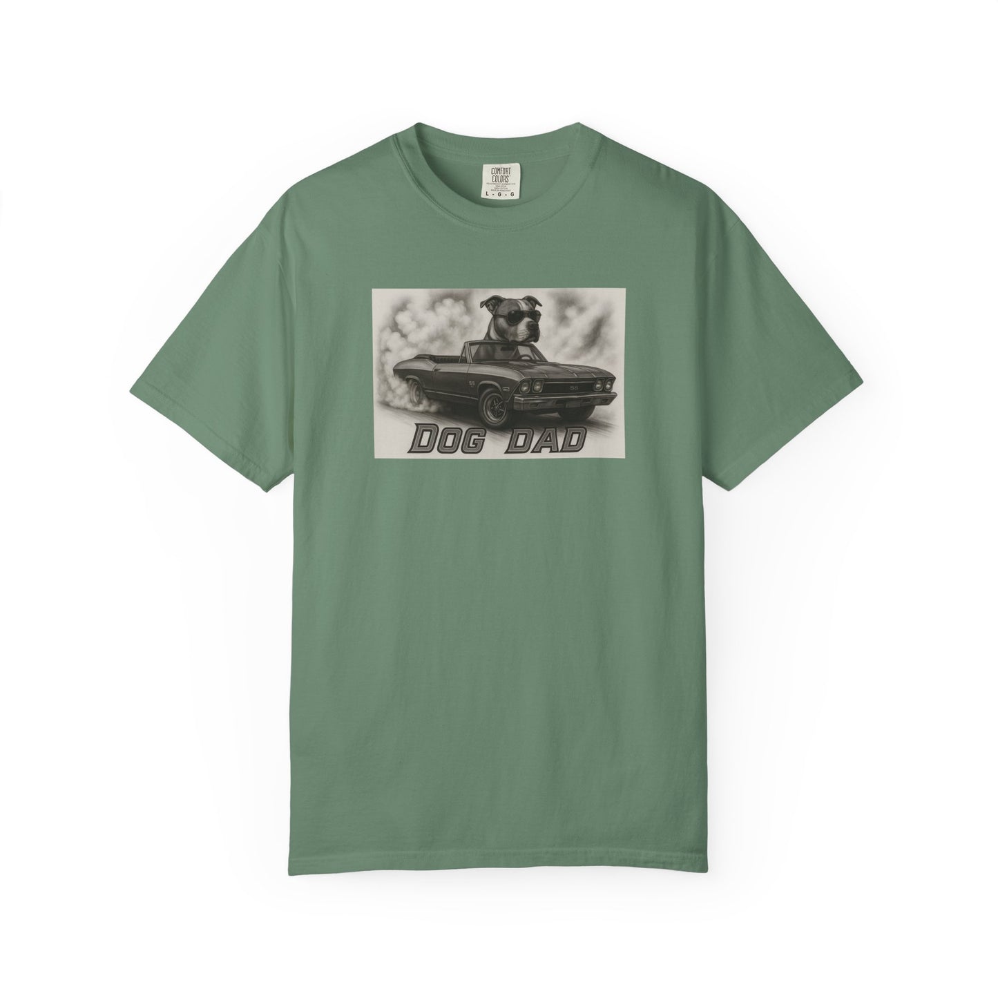 Dog Dad - American Staffordshire Terrier - Cool Dogs in Cool Cars T-Shirt Collection | Funny Dog Lover Apparel for Men