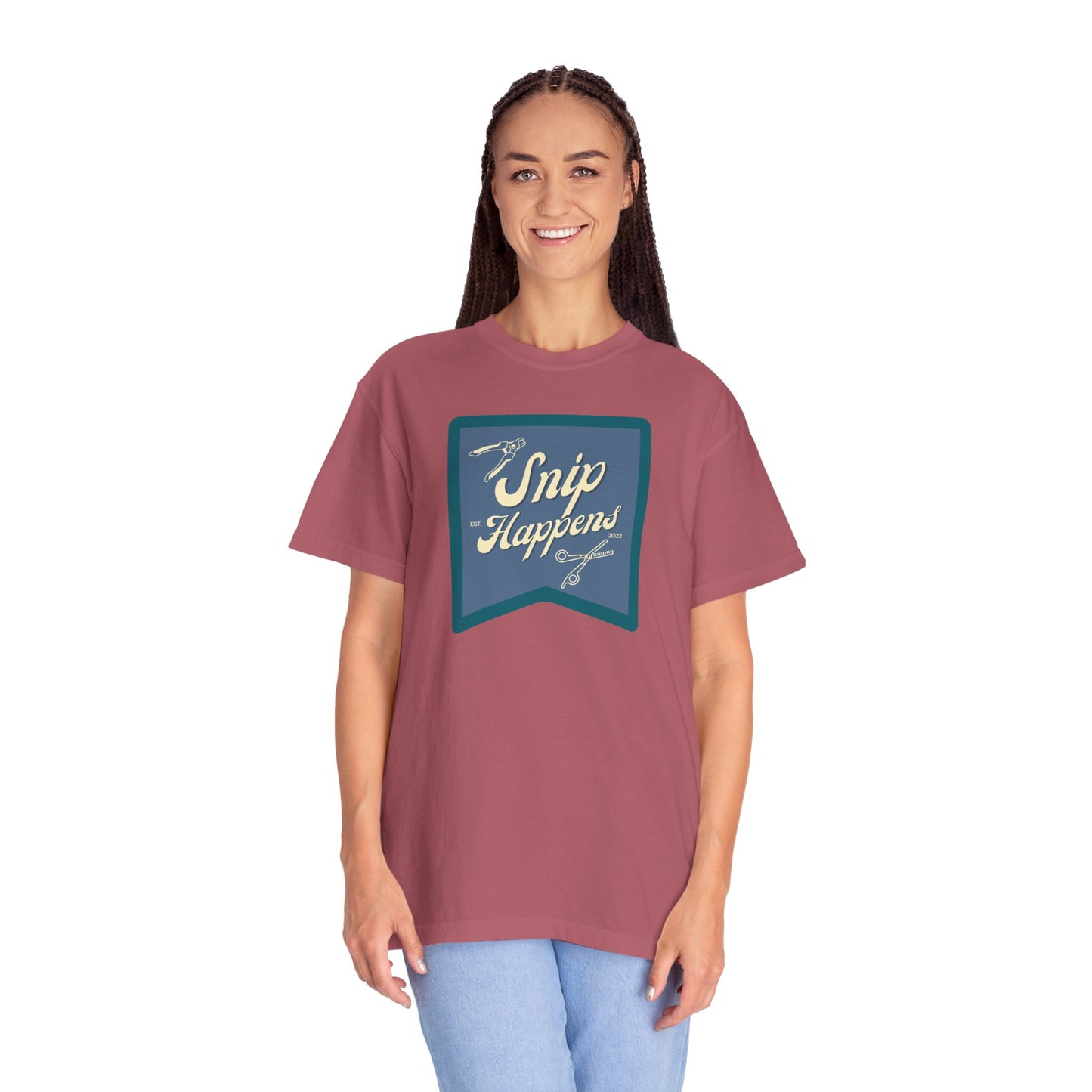 Snip Happens Unisex Garment-Dyed T-Shirt - Fun & Casual Apparel for Stitching Lovers