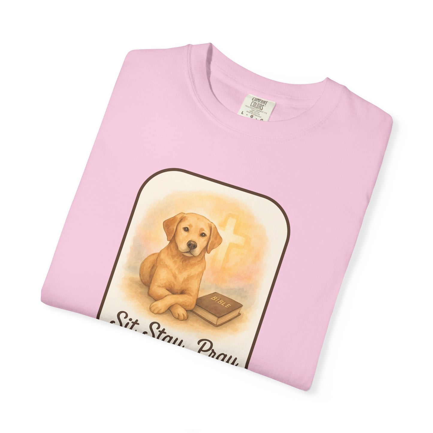 Faith-Inspired Dog Lovers T-Shirt, Unisex Tee, Gift for Pet Owners, Friendship Apparel, Casual Church Wear, Stay Pray Dog Design