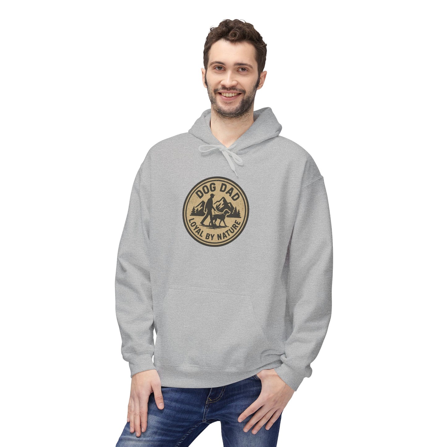 Dog Dad Fleece Hoodie, Unisex Softstyle Hooded Sweatshirt, Perfect Gift for Dog Lovers, Comfortable and Stylish
