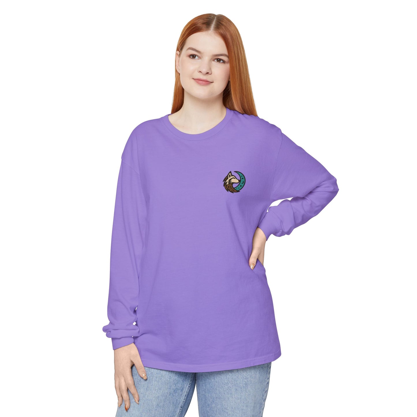 Mystical Indian Princess and a Wolf Long sleeve Tee