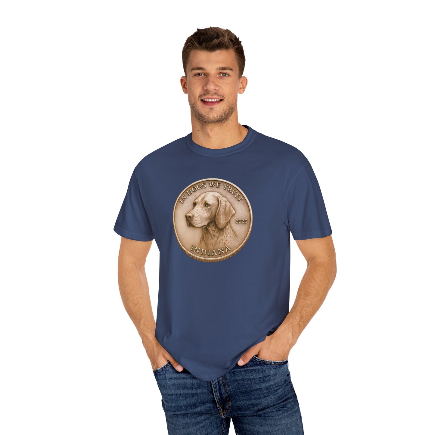 Indiana State Coin T-Shirt Collection - Proud Dog Breed Illustrations