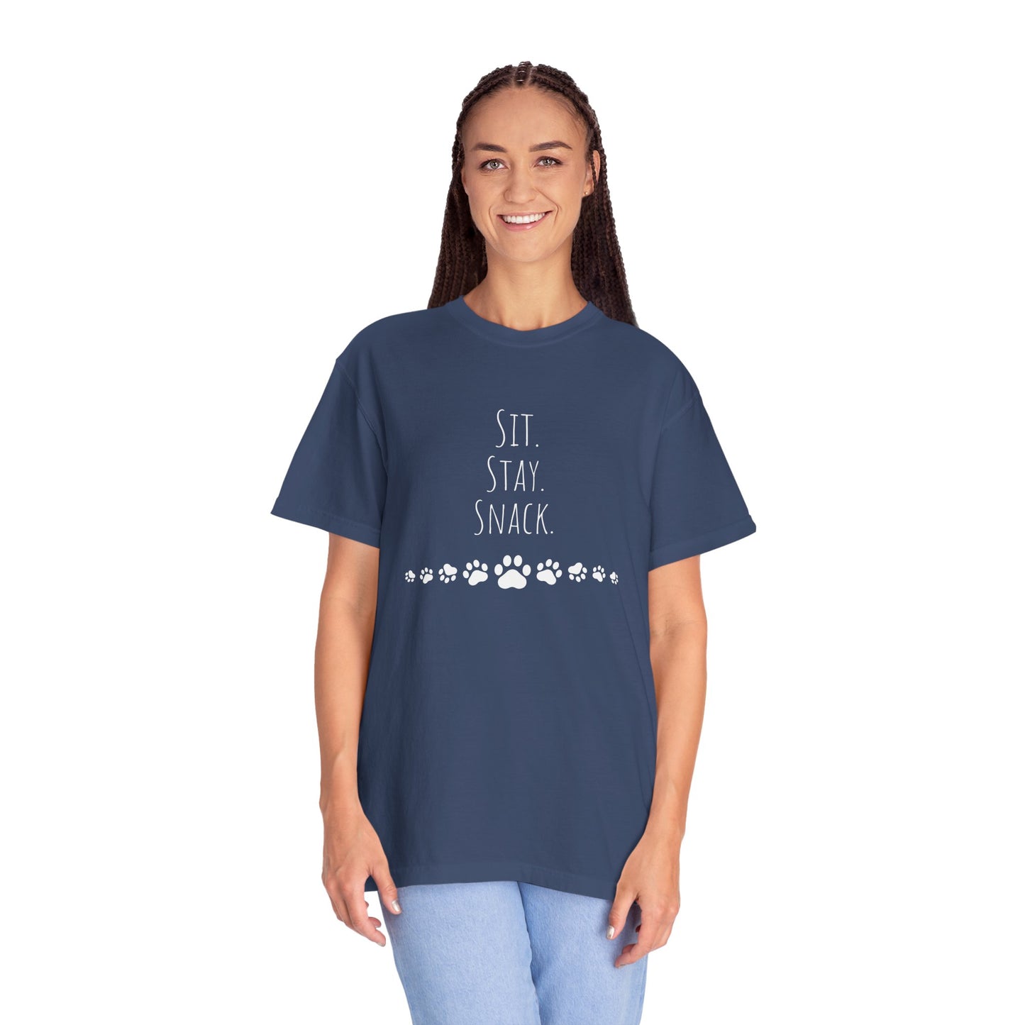 Unisex Pet Lover T-shirt - "Sit. Stay. Snack."