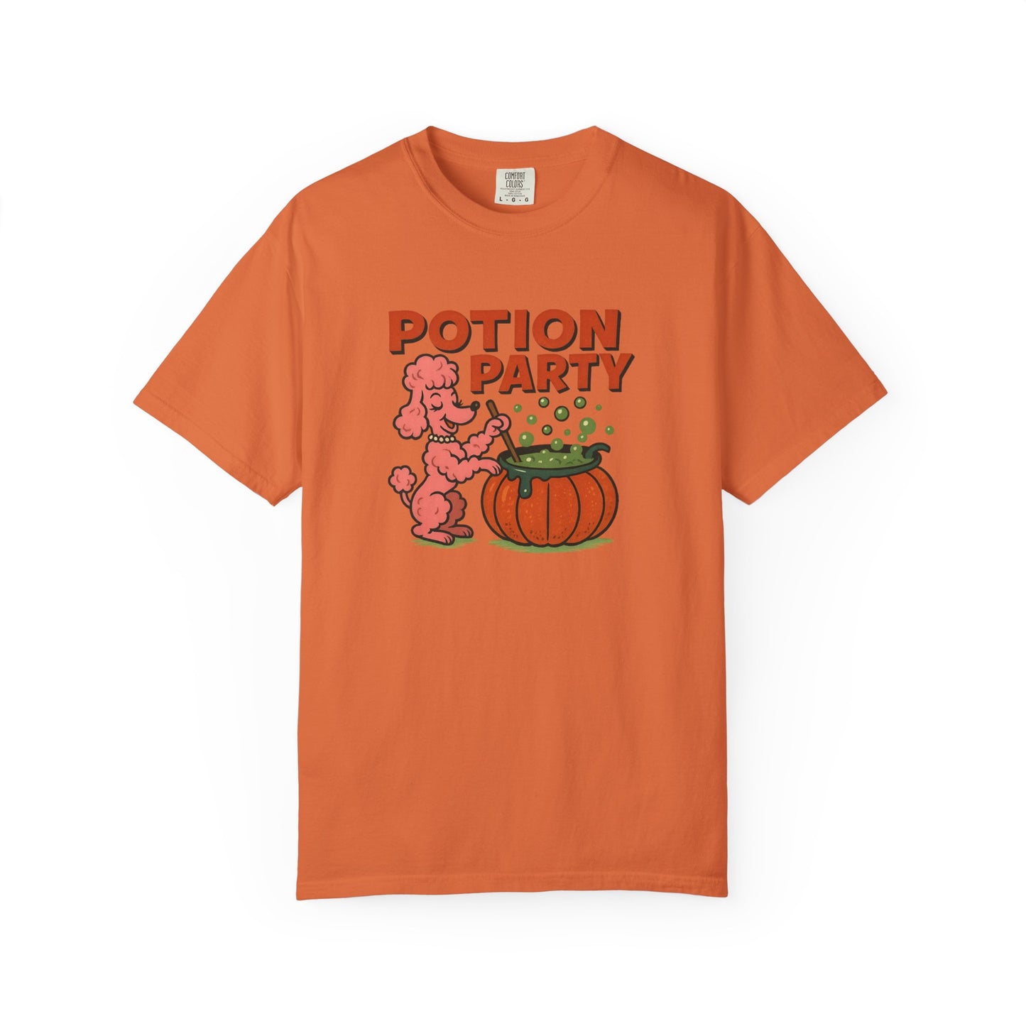 Potion Party Unisex Garment-Dyed T-Shirt | Fun Dog Design, Halloween Tee, Gift for Pet Lovers, Party Shirt, Cute Fall Top
