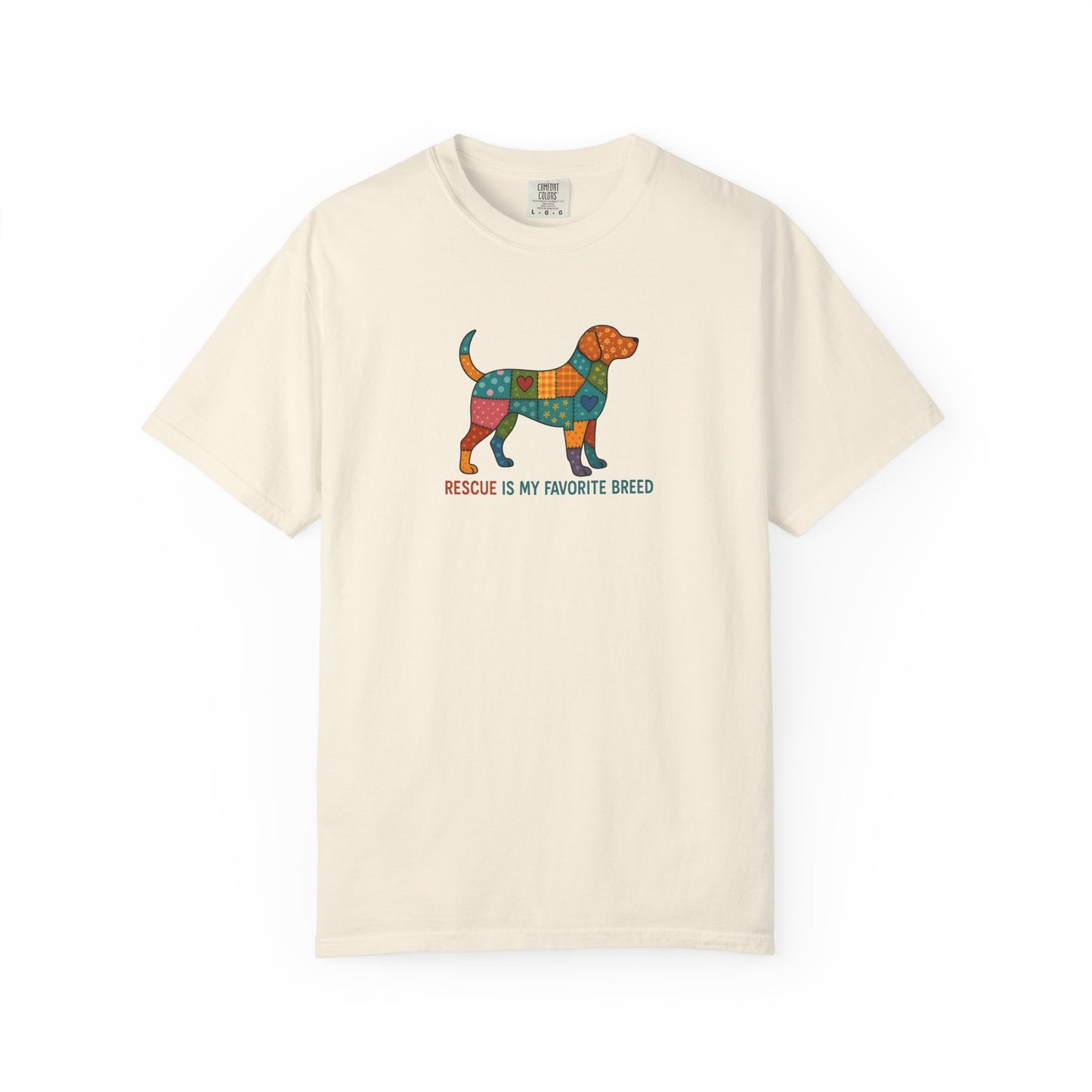 Colorful Dog Rescue T-Shirt, Gift for Dog Lovers, Adoption Awareness Tee, Casual Wear for Animal Lovers, Eco-Friendly Fashion