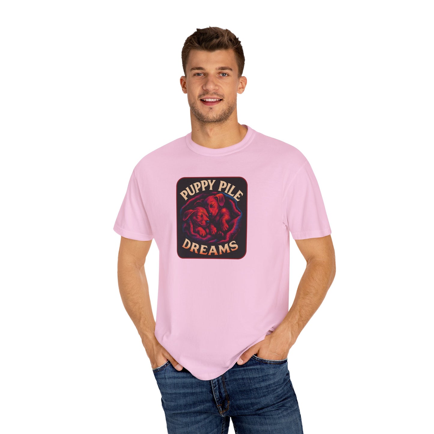 Puppy Pile Dreams T-Shirt, Unisex Tee, Dog Lover Gift, Casual Wear, Comfortable Cotton Shirt, Fun Animal Graphic Tee