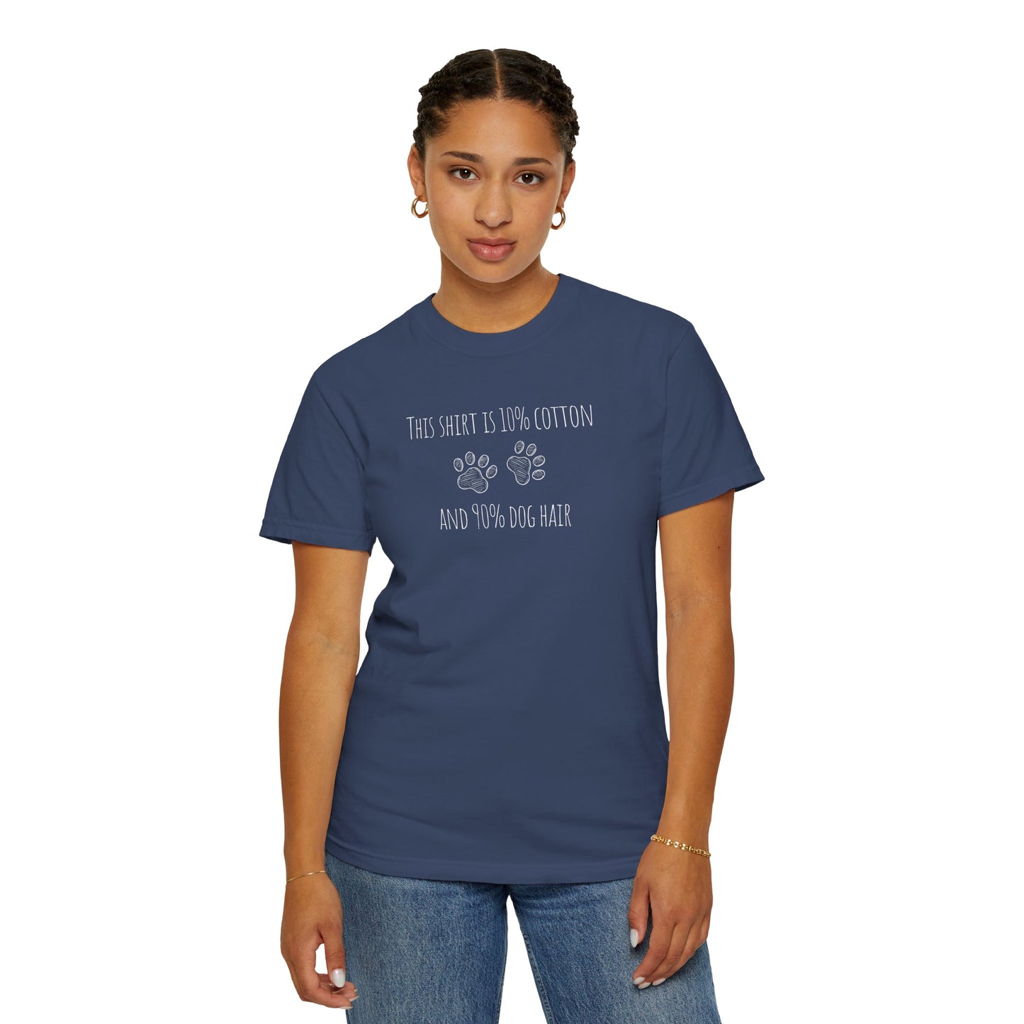 10% cotton 90% dog hair Unisex Garment-Dyed T-shirt - Casual Comfort for Trendsetters