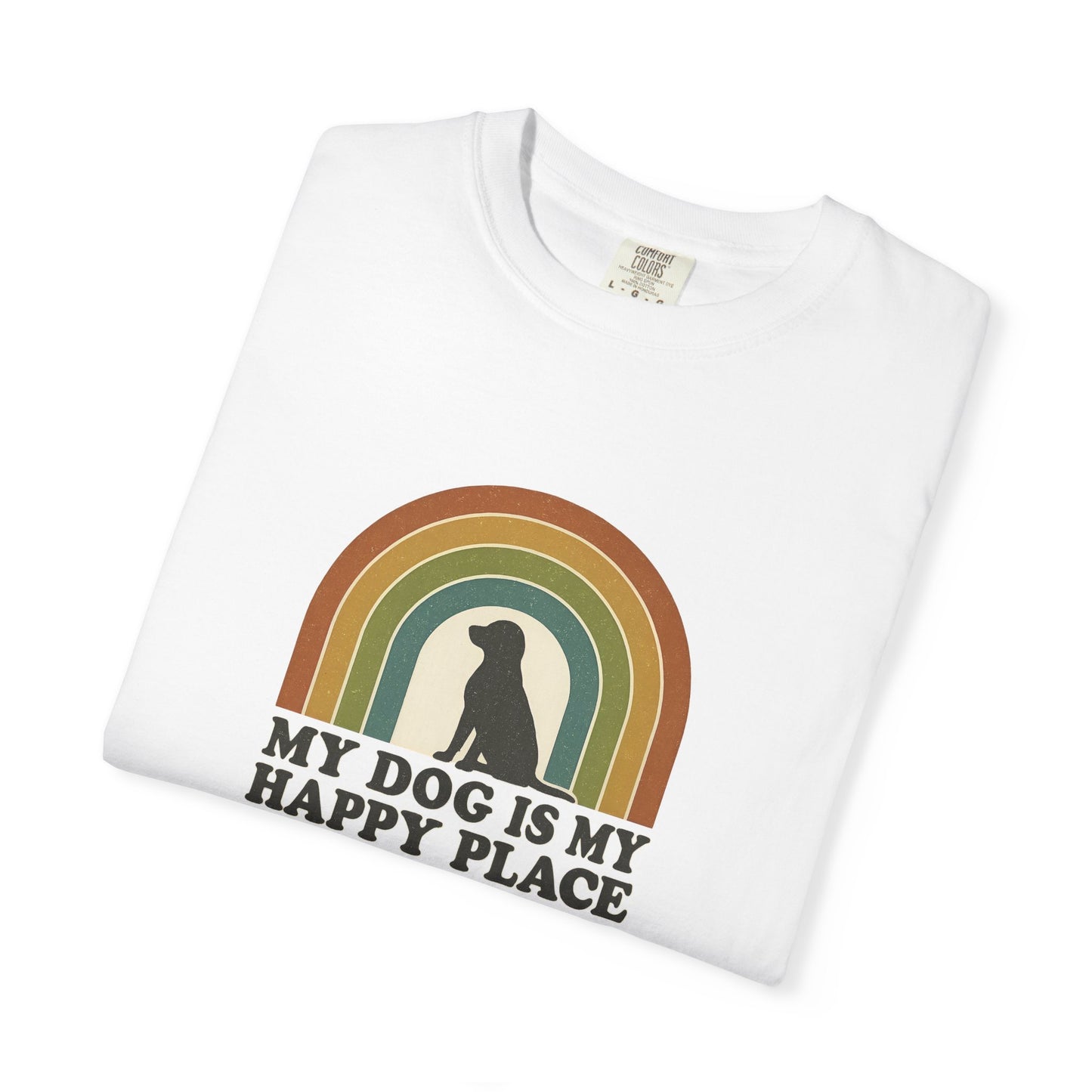 My Dog is My Happy Place T-Shirt, Unisex Pet Lover Shirt, Gift for Dog Moms, Animal Enthusiast Apparel, Cute Dog Parent Tee