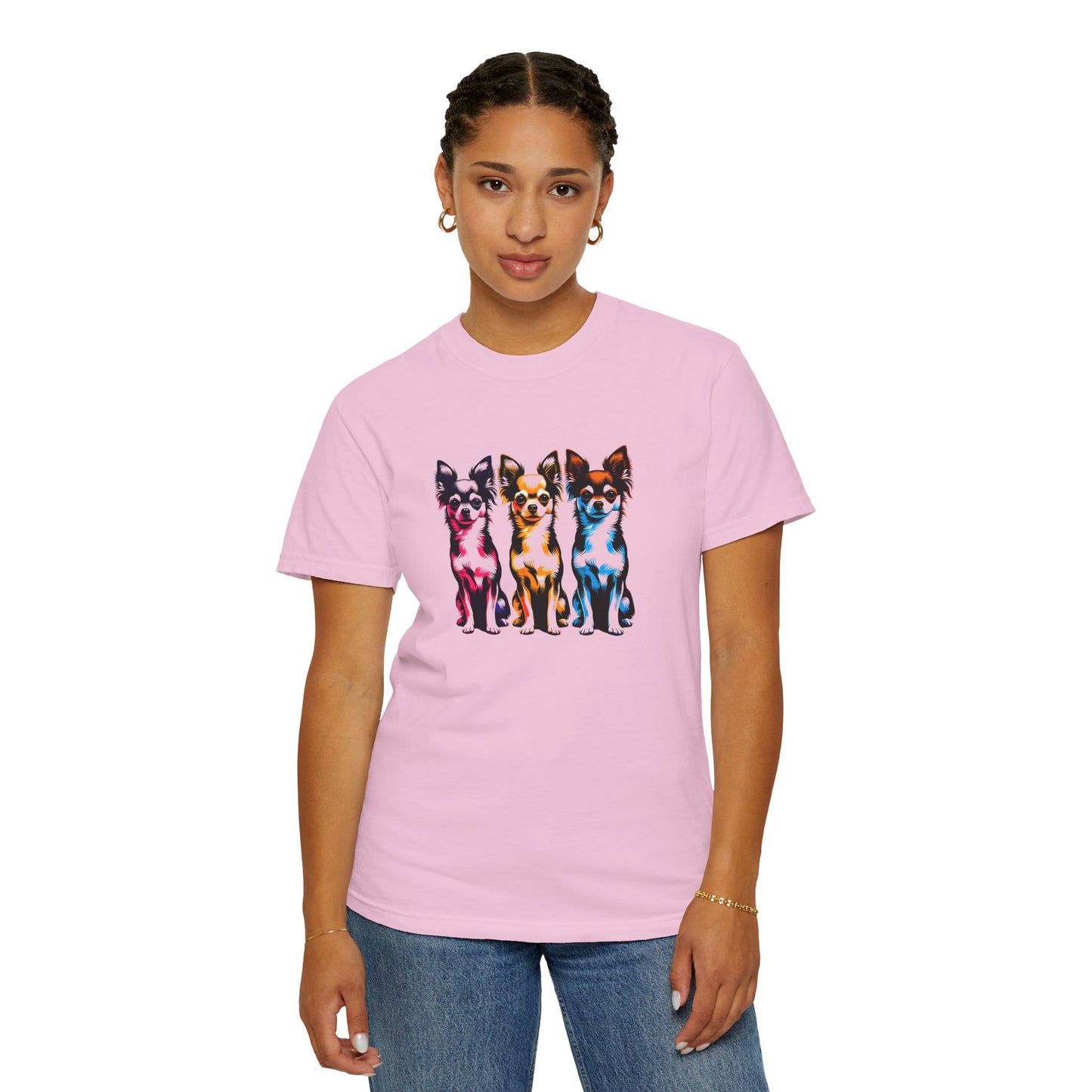 Colorful Chihuahua T-Shirt - Fun & Stylish Unisex Garment-Dyed Tee