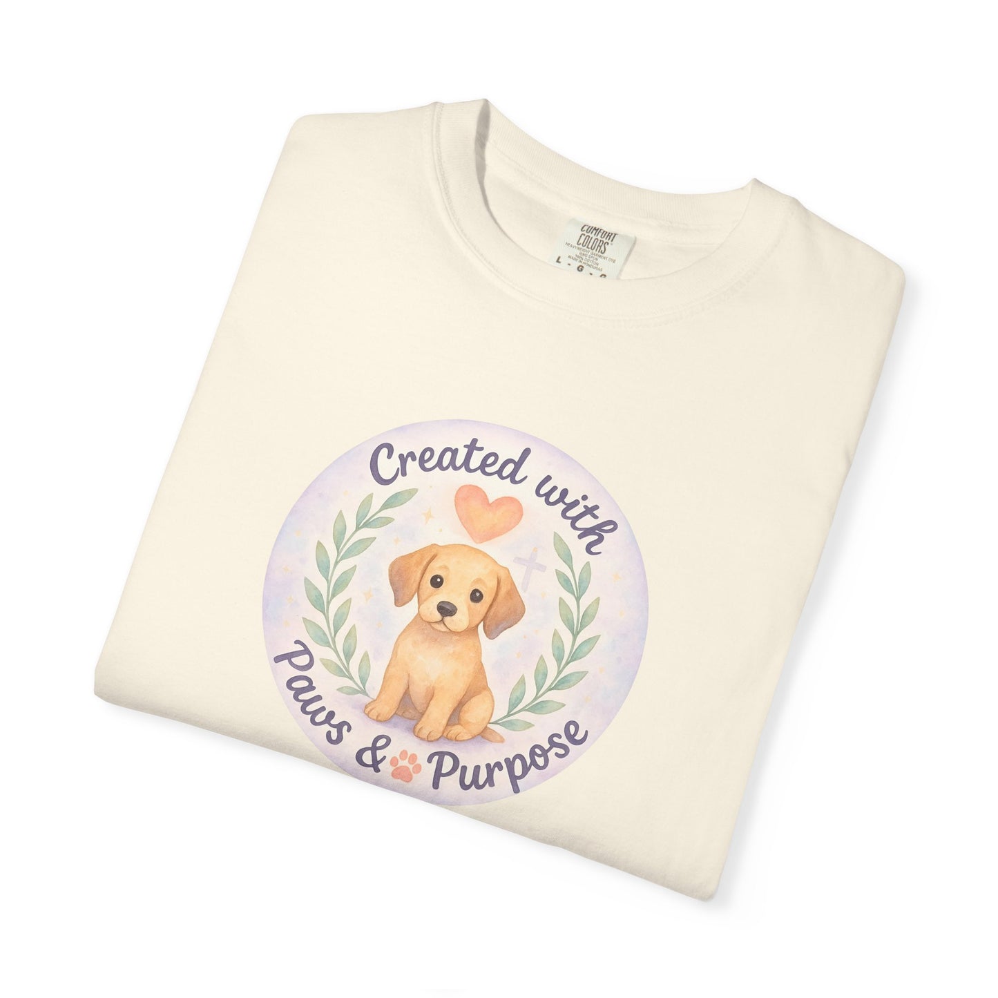 Created with Paws & Purpose T-Shirt, Pet Lover Gift, Dog Lover Apparel, Animal Rescue Support, Unique Gifts for Dog Owners