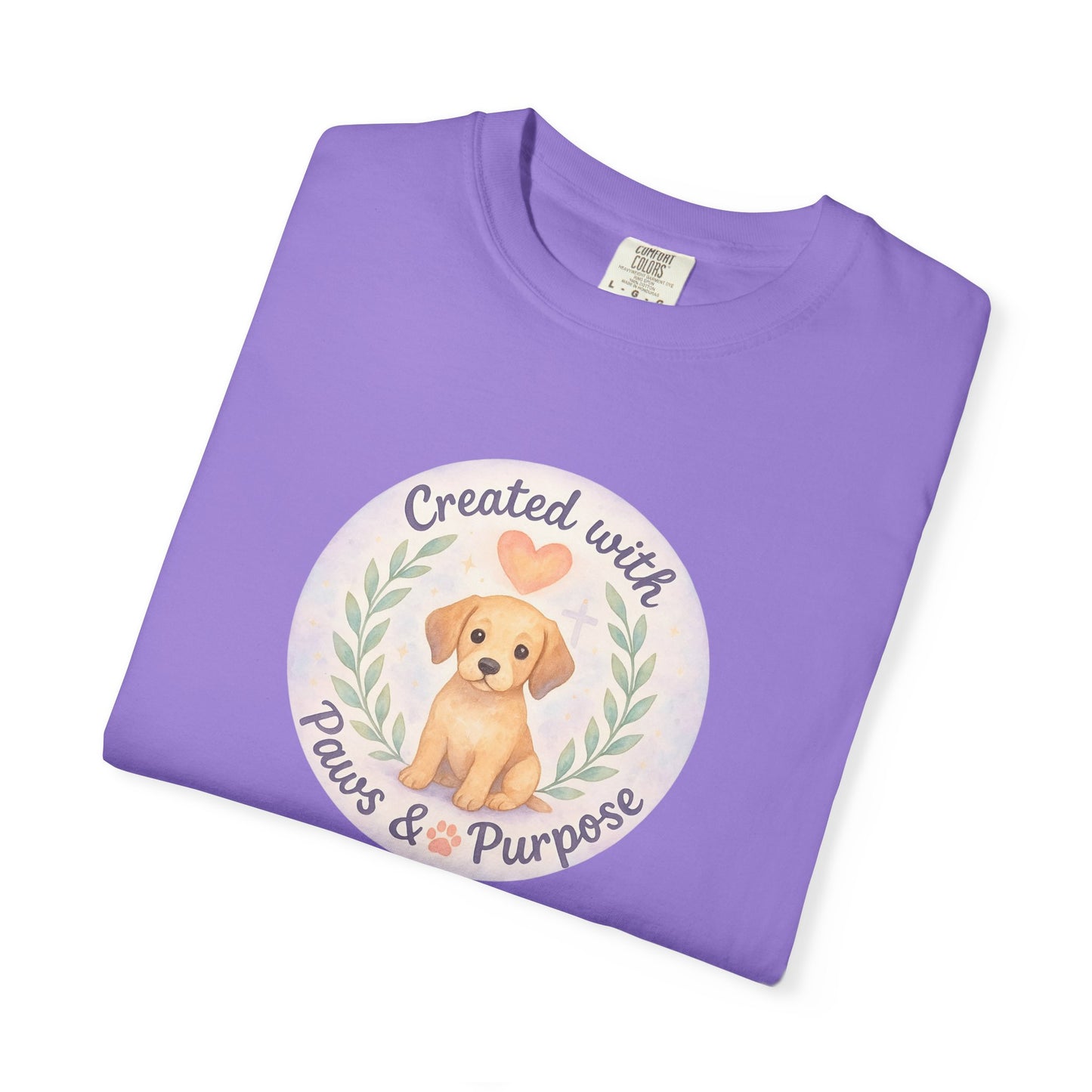 Created with Paws & Purpose T-Shirt, Pet Lover Gift, Dog Lover Apparel, Animal Rescue Support, Unique Gifts for Dog Owners
