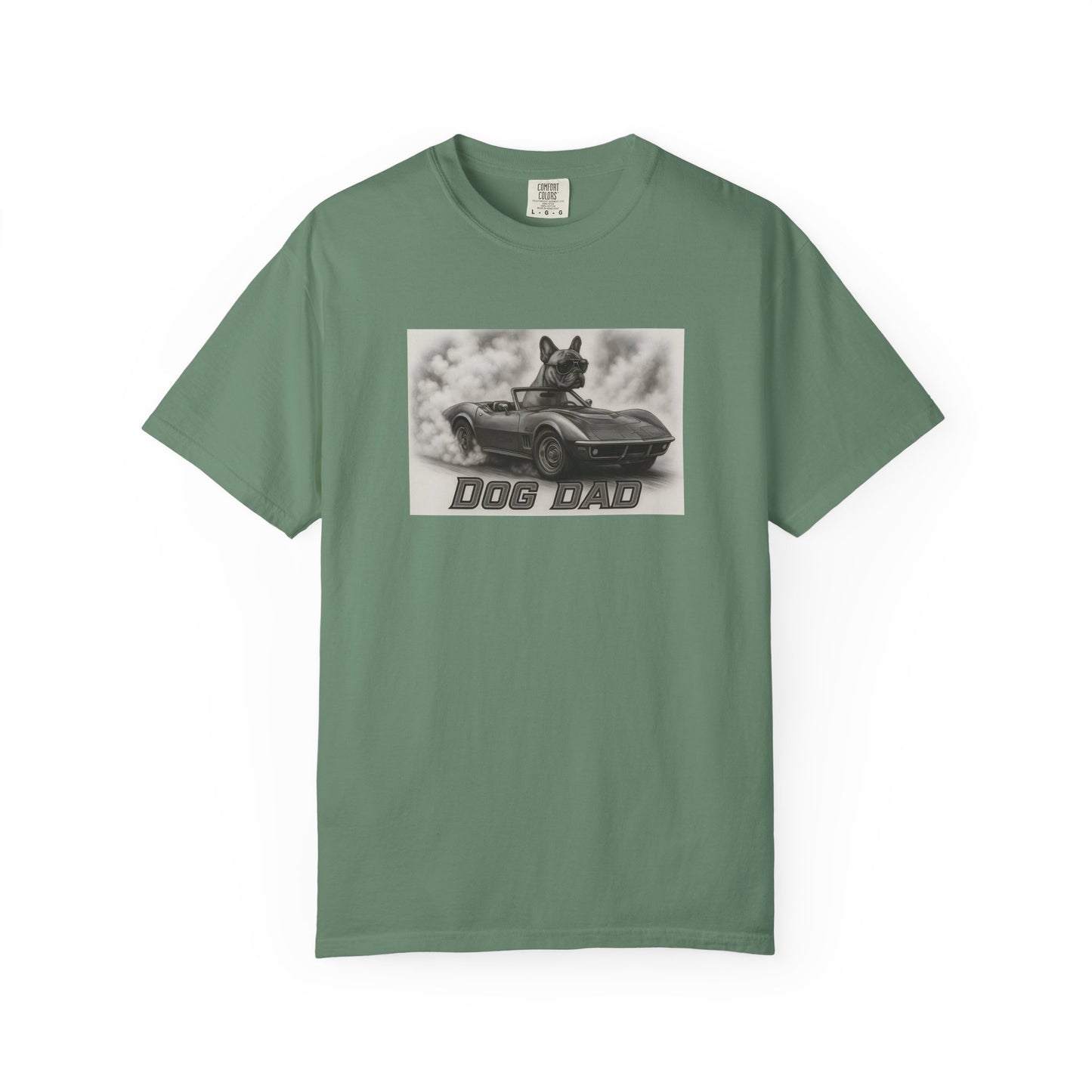 Dog Dad - French Bulldog - Cool Dogs in Cool Cars T-Shirt Collection | Funny Dog Lover Apparel for Men