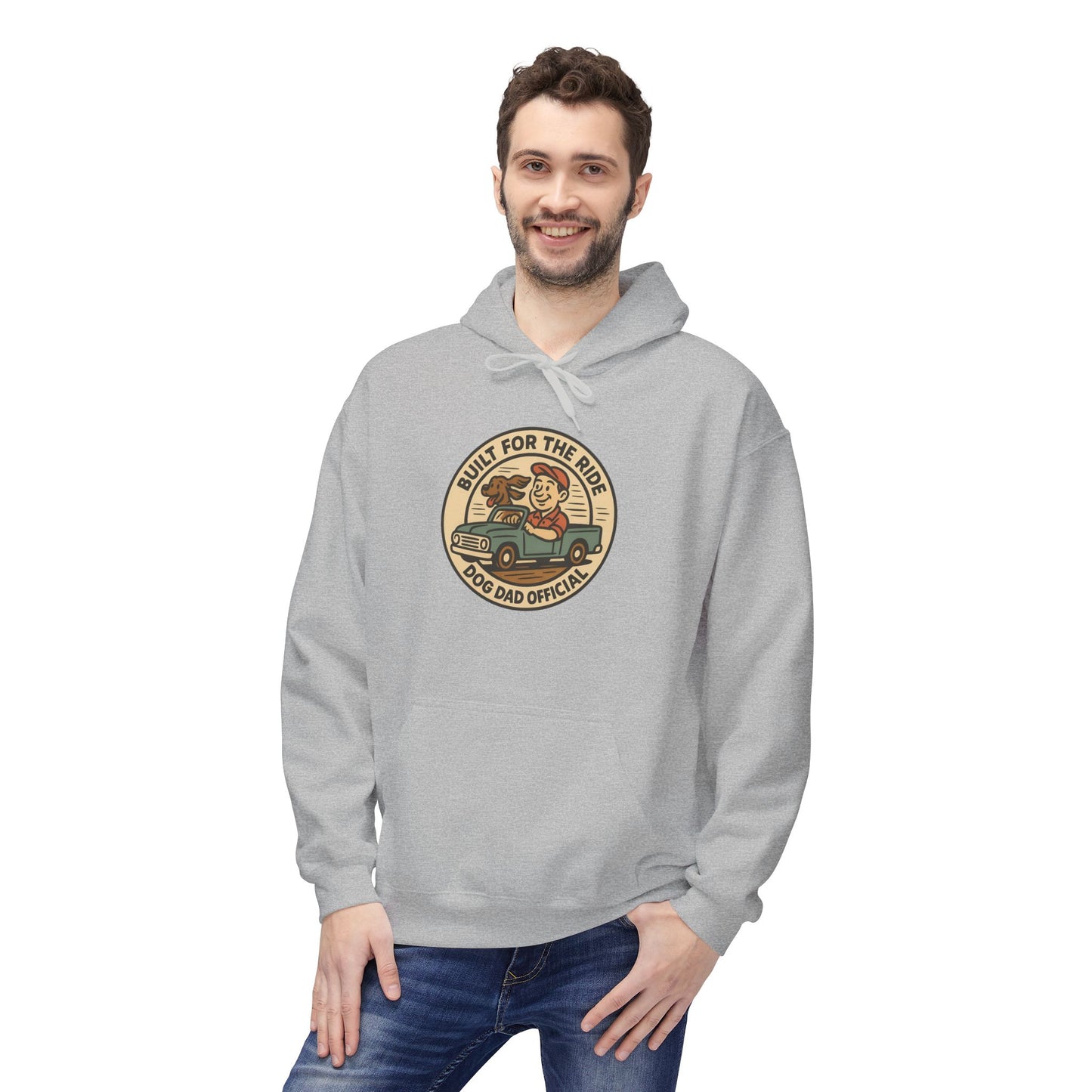 Dog Dad Fleece Hoodie, Unisex Softstyle Hooded Sweatshirt, Perfect Gift for Dog Lovers, Comfortable and Stylish