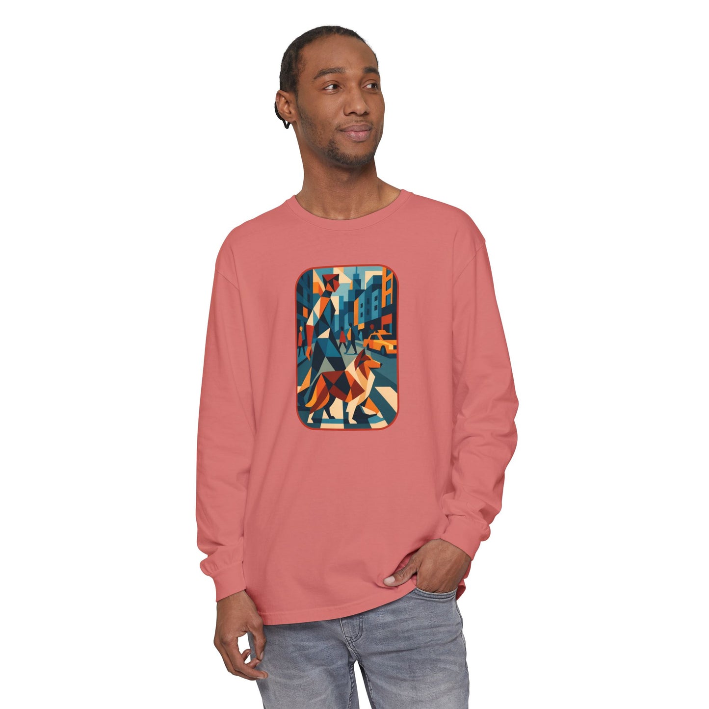 City Walk Tee for Animal Lovers, Casual Wear, Gift for Him/Her, Art-Inspired Apparel, Unique Artwork T-Shirt