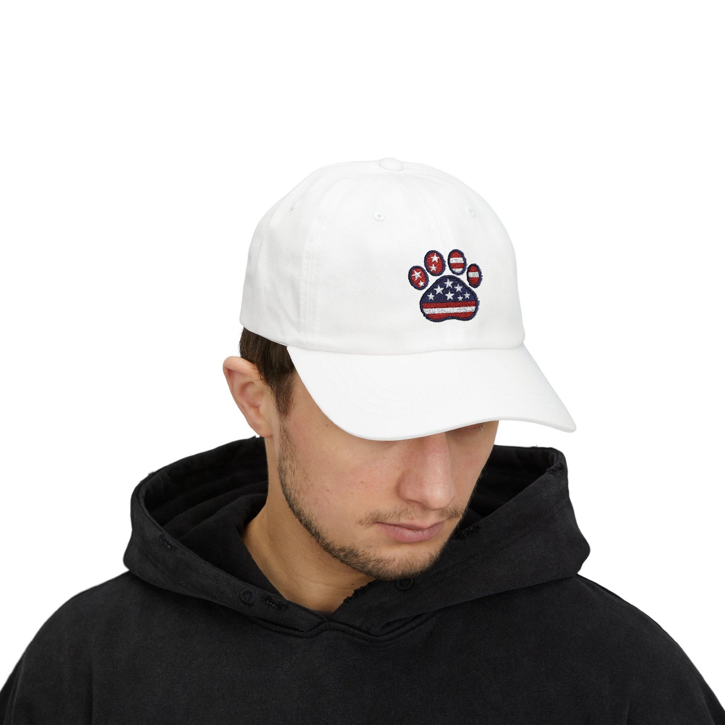 Dad Cap Patriotic American Flag Pawprint