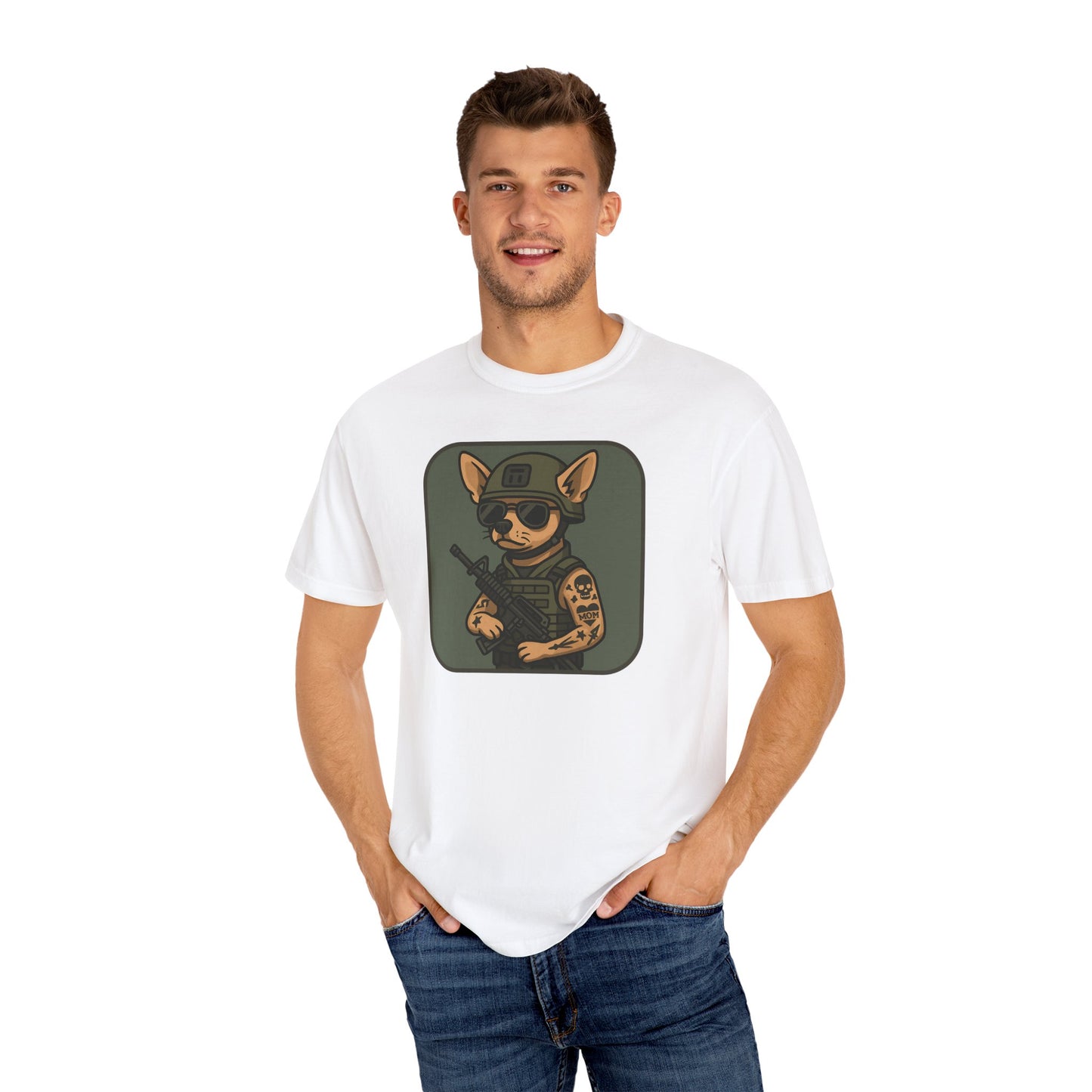 Funny Special Forces Chihuahua Unisex Garment-Dyed T-Shirt