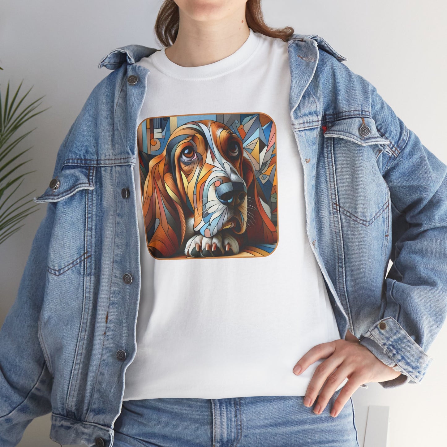 “Petcasso Basset Hound: Abstract Loyalty Tee”