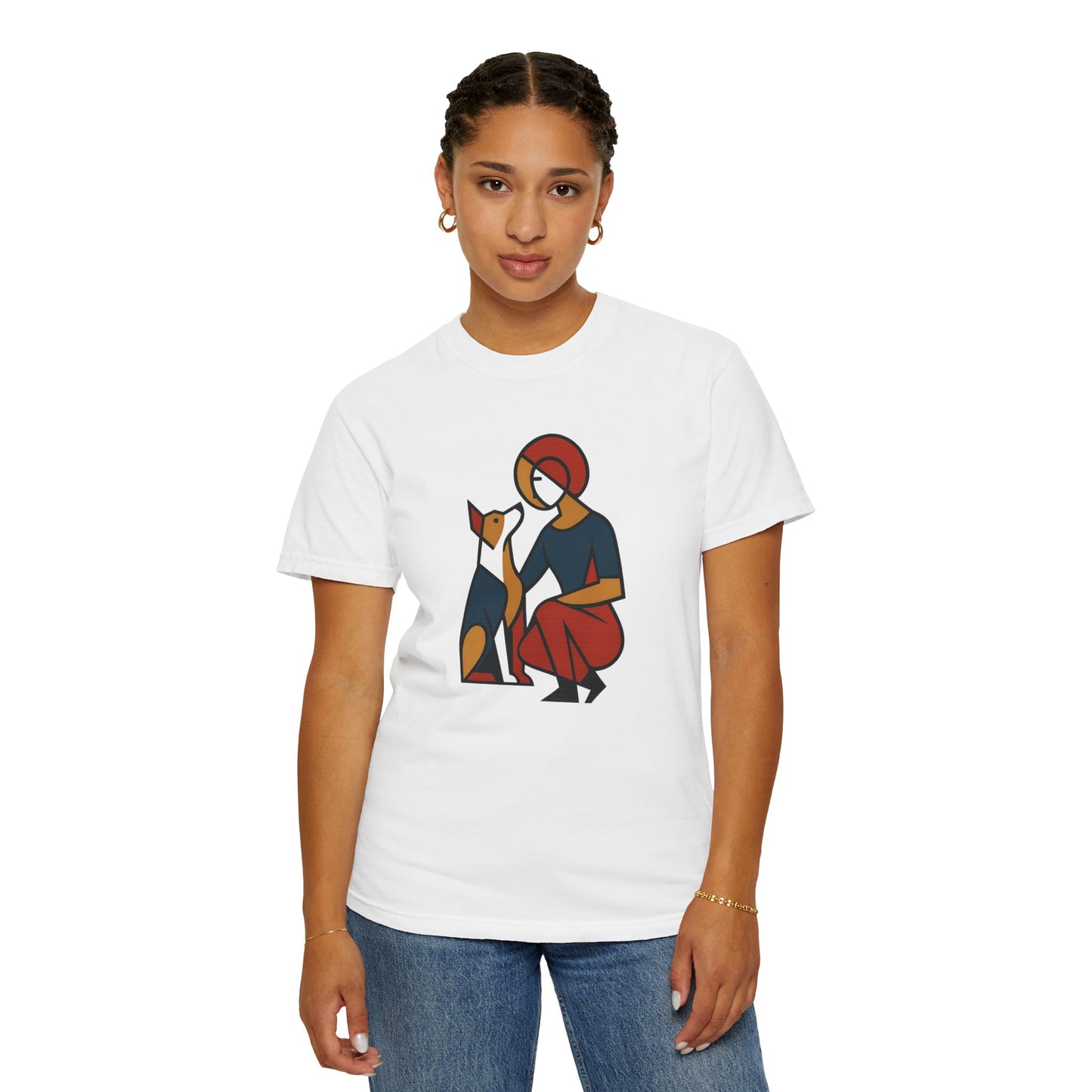 Artistic Dog Lover T-shirt, Unisex Tee, Pet Lover Gift, Casual Wear, Animal Art Shirt, Everyday Comfort