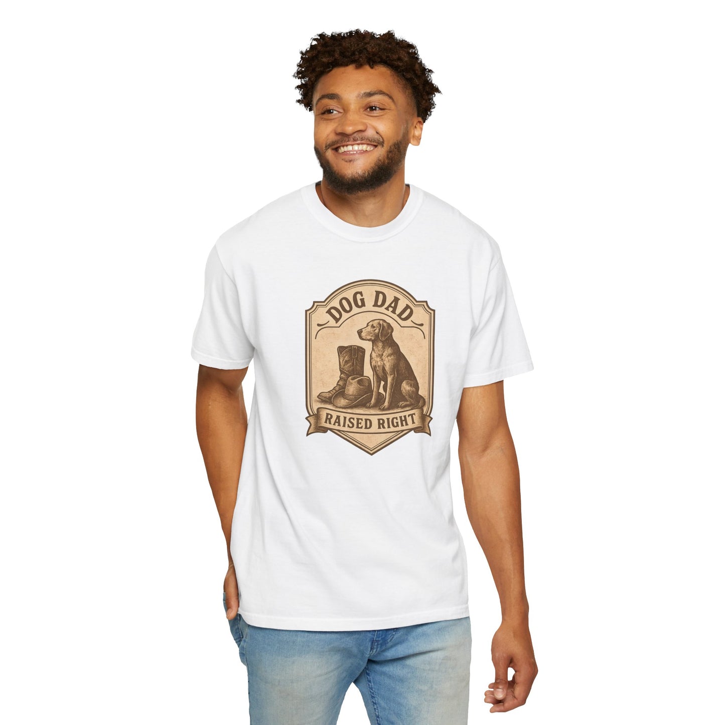Dog Dad Raised Right T-Shirt, Gift for Dog Lovers, Cute Pet Apparel, Funny Dog Dad Tee, Unisex Casual Wear