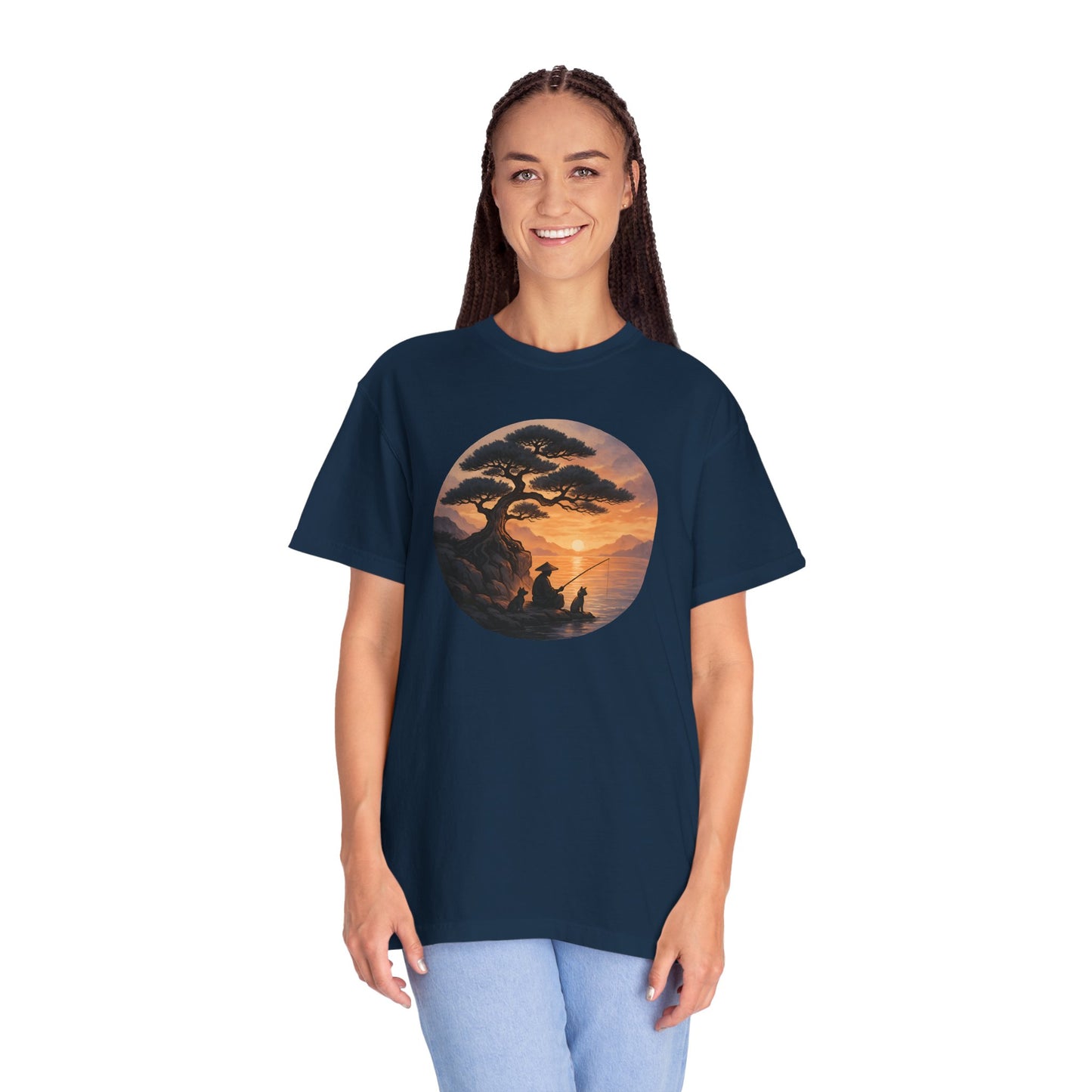 Vintage Sunset Fisherman Unisex T-shirt