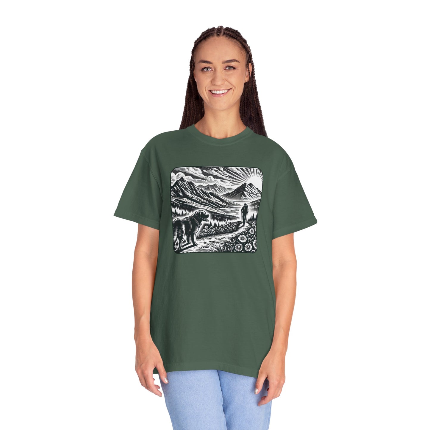 Hiker Unisex Garment-Dyed T-Shirt with Nature Design - Perfect for Outdoor Lovers