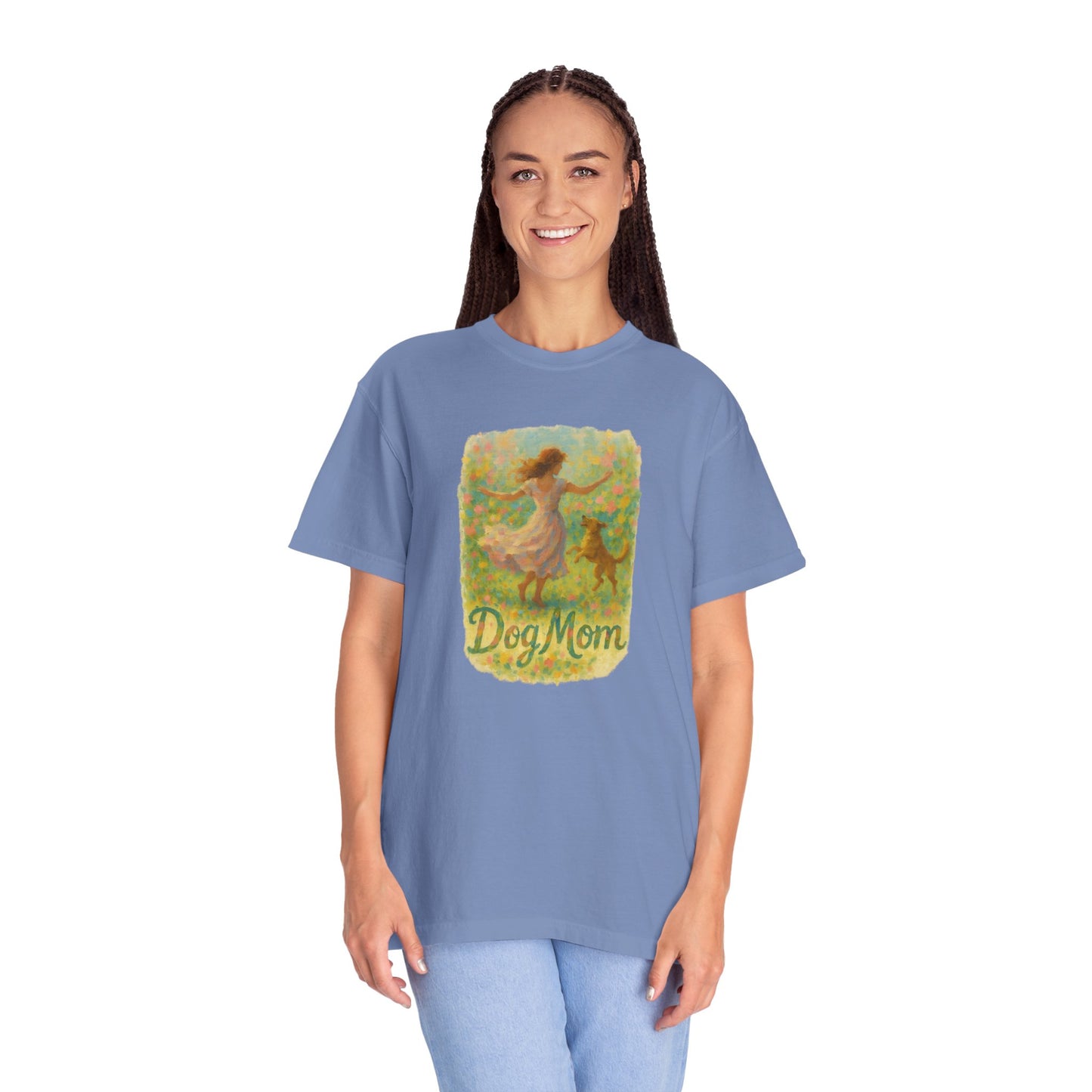 Dog Mom T-Shirt, Cute Animal Lover Tee, Gift for Pet Moms, Garment-Dyed T-Shirt, Casual Summer Shirt, Birthday Gift, Dog Lover Merchandise