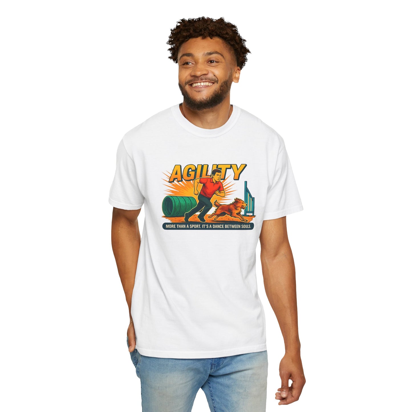 Agility Unisex Garment-Dyed T-Shirt - More Than a Sport, It's a Dance Between Souls