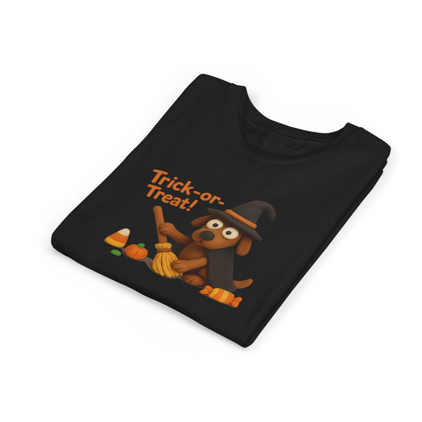 Halloween Dog Trick-or-Treat Youth Tee, Cute Kids T-Shirt, Fall Apparel, Halloween Costume, Gift for Kids, Fun Dog Shirt