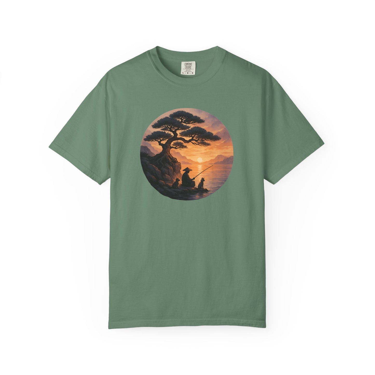 Vintage Sunset Fisherman Unisex T-shirt
