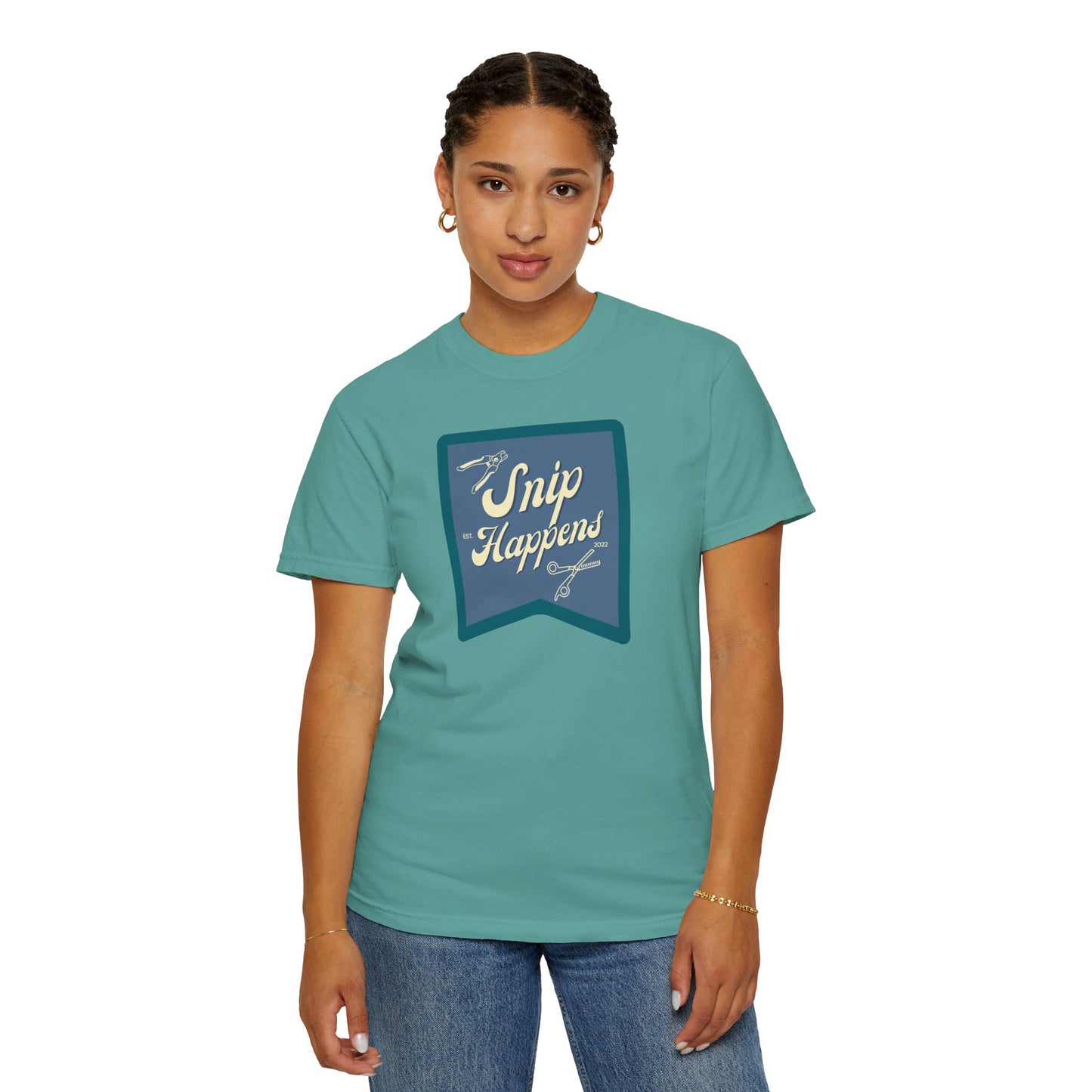 Snip Happens Unisex Garment-Dyed T-Shirt - Fun & Casual Apparel for Stitching Lovers
