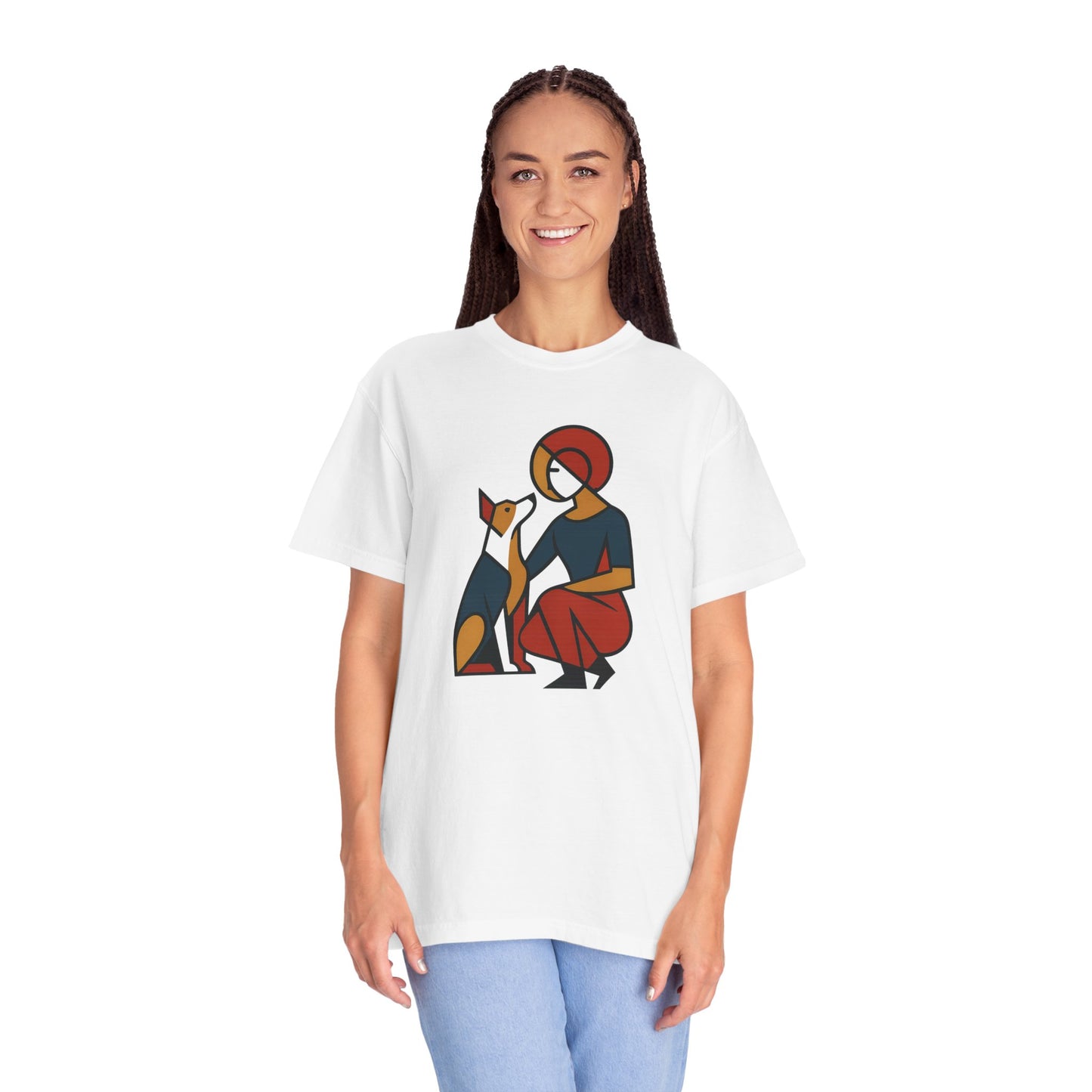 Artistic Dog Lover T-shirt, Unisex Tee, Pet Lover Gift, Casual Wear, Animal Art Shirt, Everyday Comfort