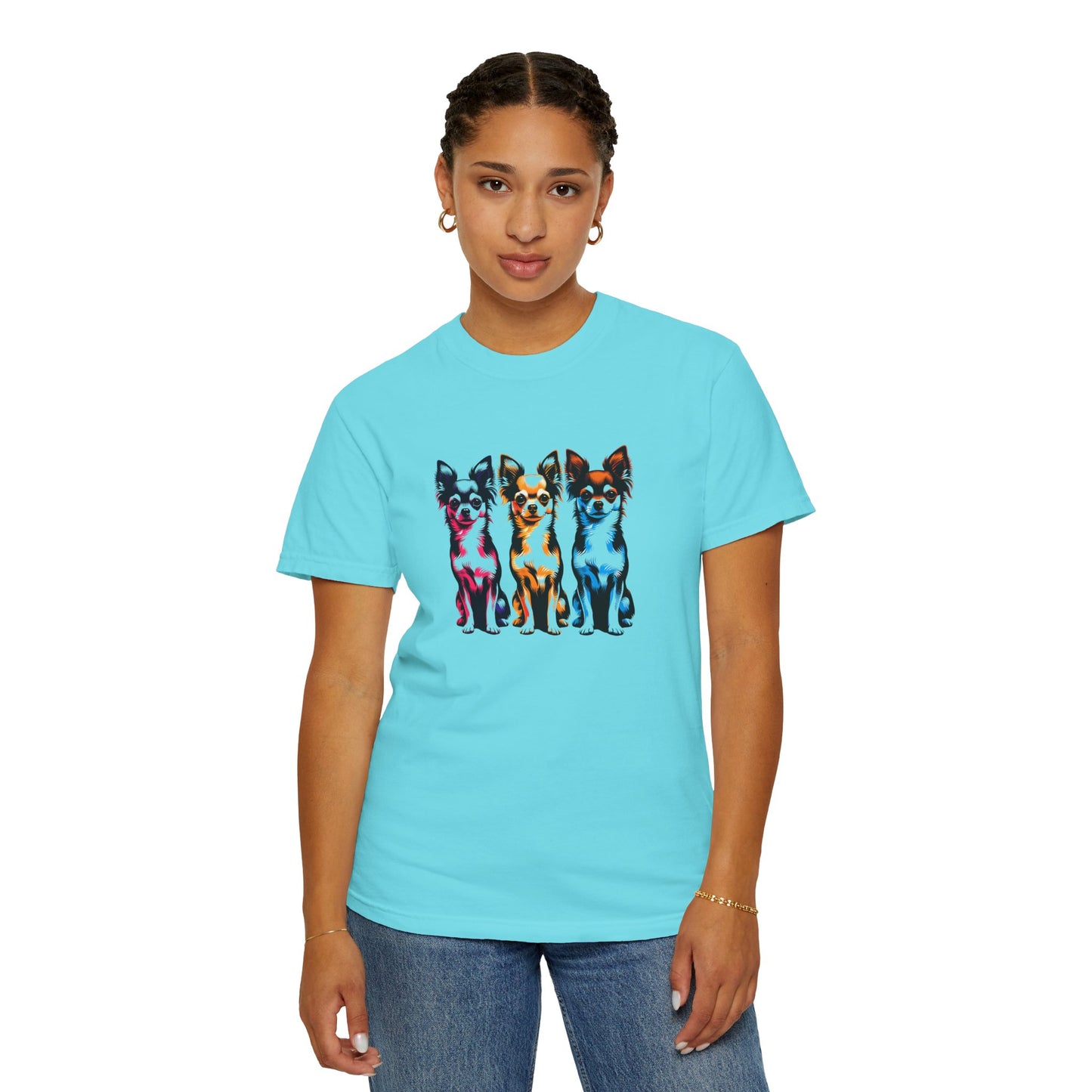 Colorful Chihuahua T-Shirt - Fun & Stylish Unisex Garment-Dyed Tee