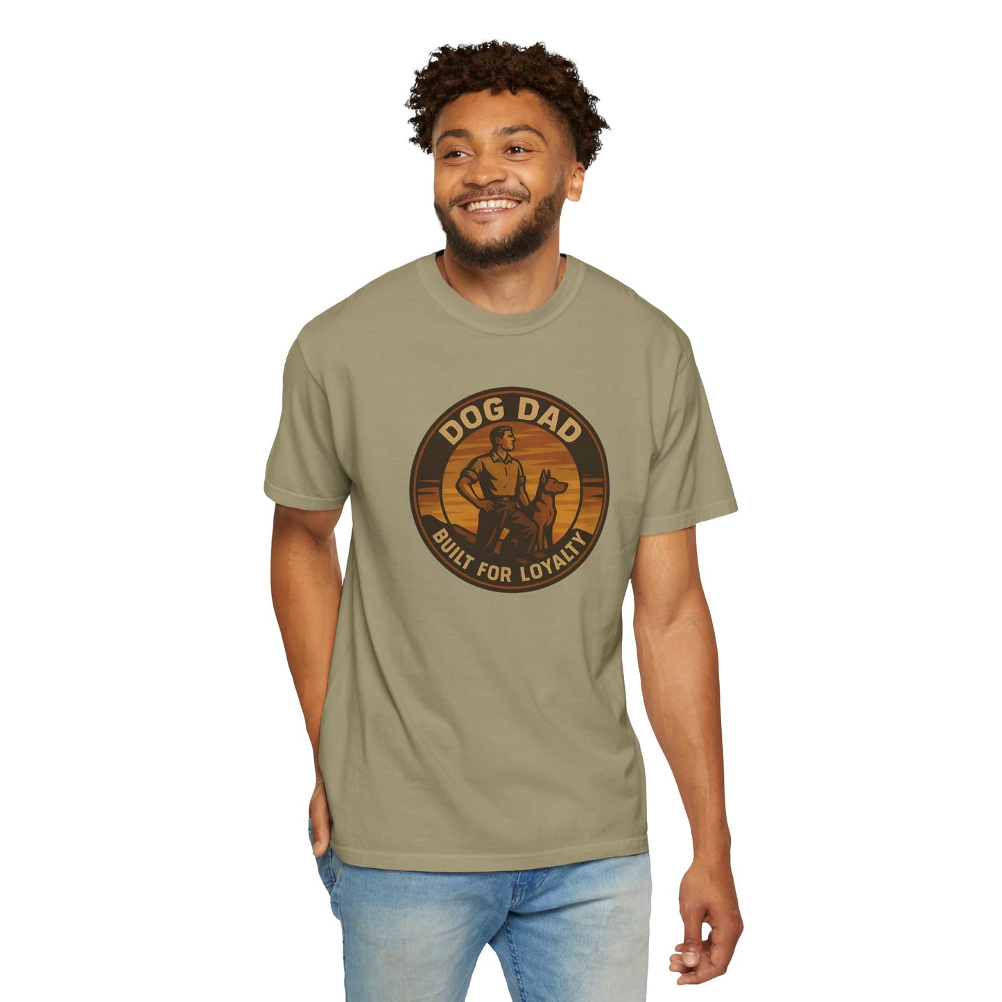 Dog Dad Garment-Dyed T-Shirt, Perfect for Pet Lovers, Gifts for Father's Day, Casual Wear, Outdoor Activities