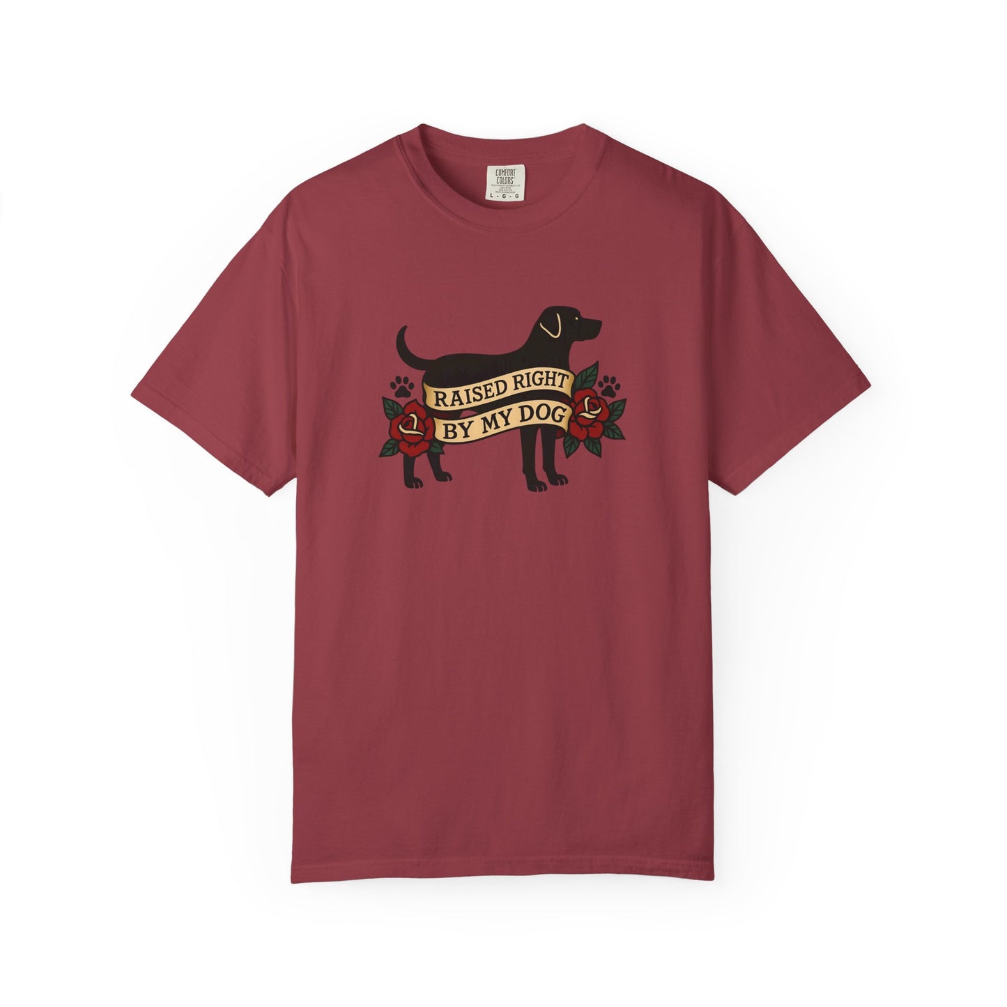 Raised Right by My Dog Tee, Unisex Pet-Themed Apparel, Gift for Dog Owners, Cute Canine Shirt