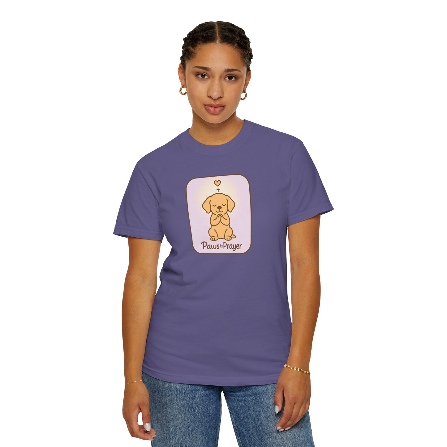 Prayerful Paws Unisex T-Shirt, Dog Lover Gift, Cute Pet Tee, Animal Prayer Shirt, Casual Animal Tees, Gift for Dog Owners