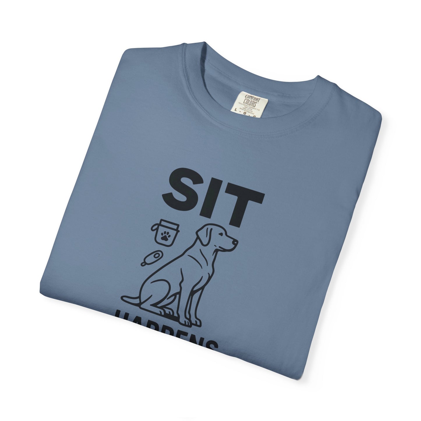 Dog Lovers Unisex T-Shirt - 'Sit Happens' Graphic Tee, Gift for Dog Owners, Pet Lovers, Casual Wear, Funny Dog Shirt