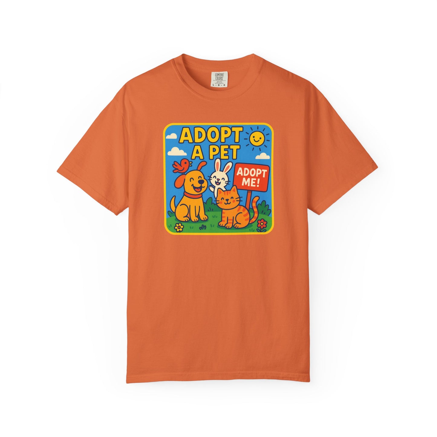 Adopt a Pet T-Shirt - Unisex Garment-Dyed Tee for Animal Lovers