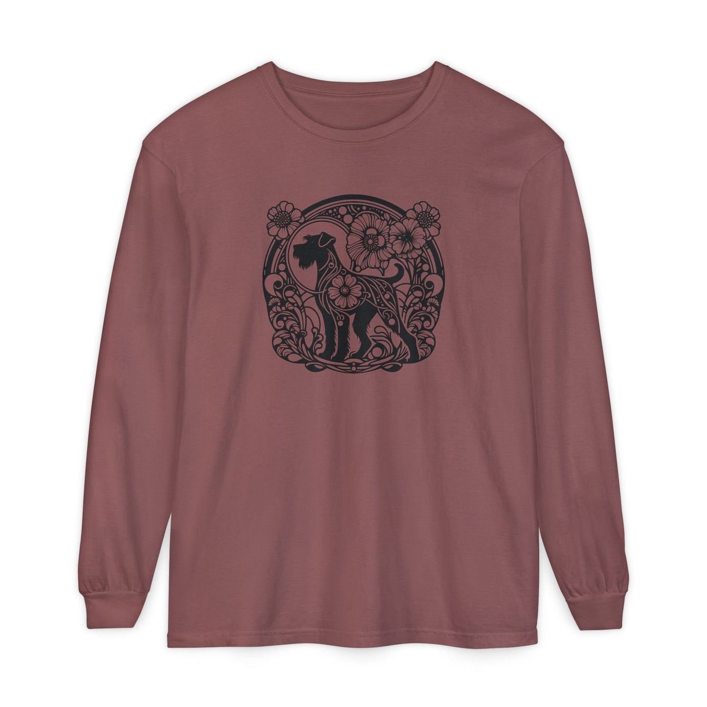 Floral Dog Long Sleeve T-Shirt - Unisex Tee for Animal Lovers