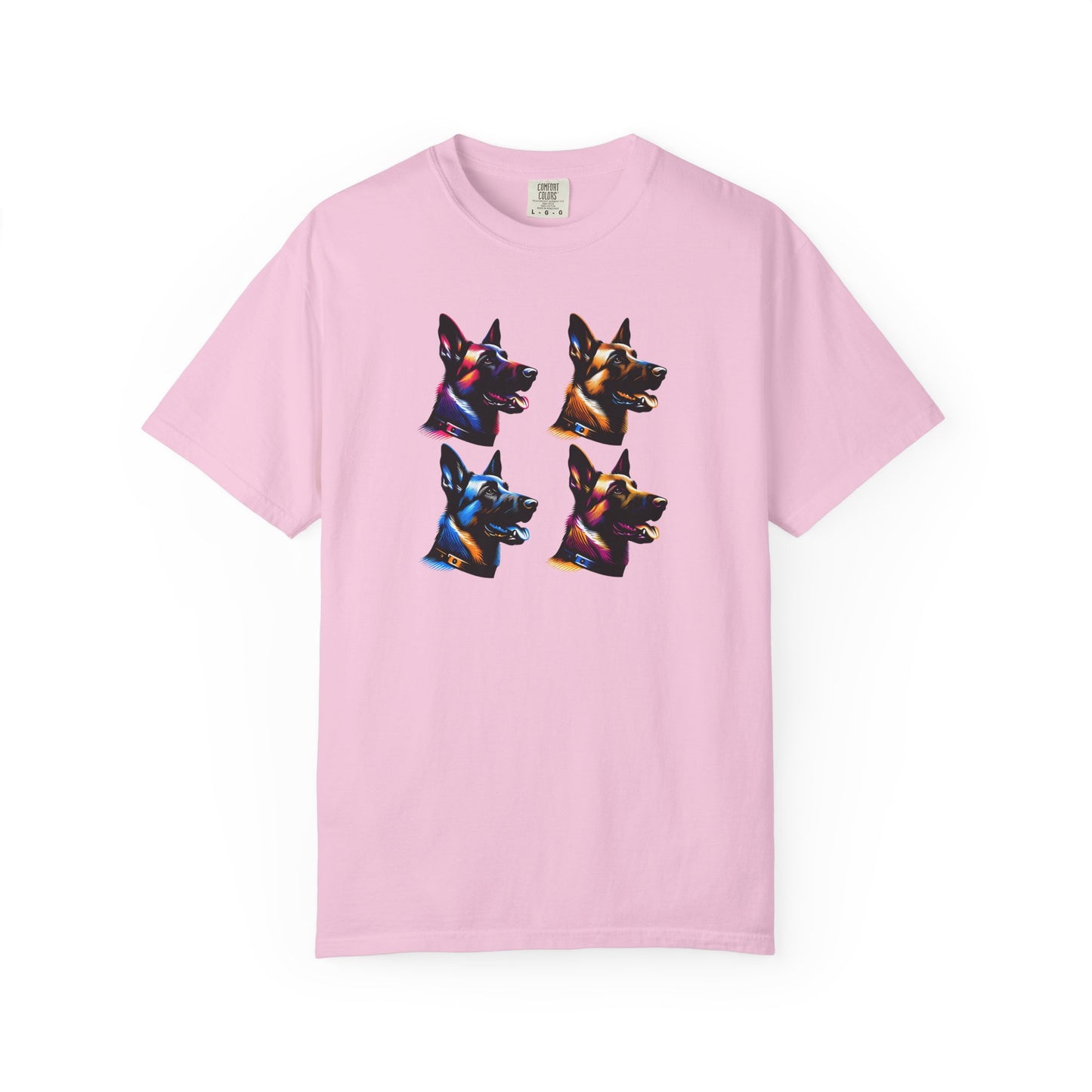 Colorful Belgium Malinois Portrait Unisex Garment-Dyed T-Shirt