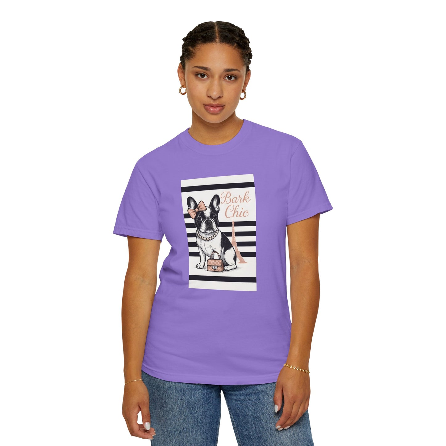 Chic Dog Lover T-shirt, Bark Chic Tee, Unisex Graphic Shirt, Pet Lover Gift, Comfortable Everyday Wear, Cute Animal Apparel