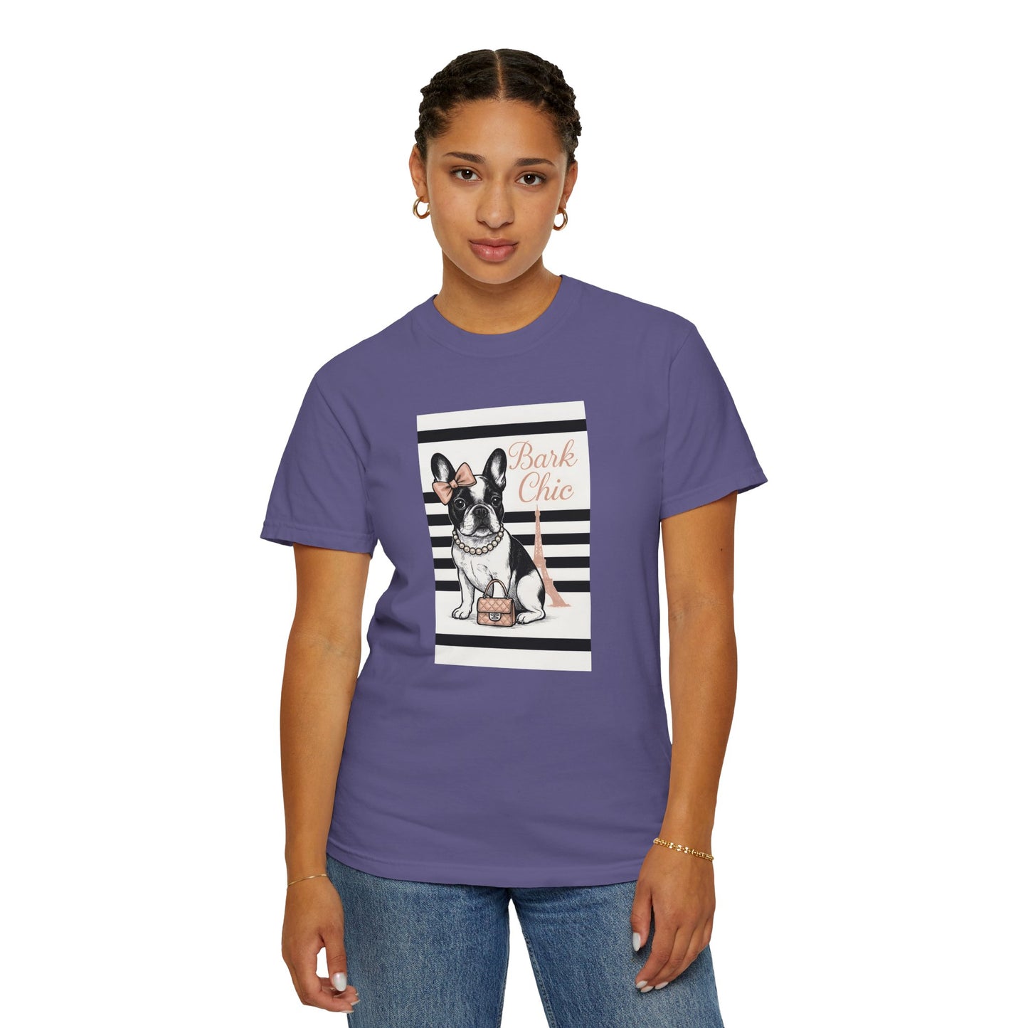 Chic Dog Lover T-shirt, Bark Chic Tee, Unisex Graphic Shirt, Pet Lover Gift, Comfortable Everyday Wear, Cute Animal Apparel