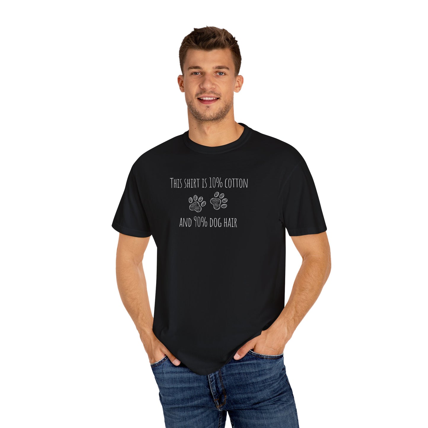 10% cotton 90% dog hair Unisex Garment-Dyed T-shirt - Casual Comfort for Trendsetters