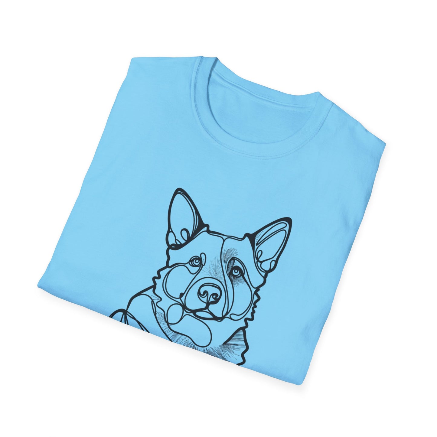 🖤 True Grit – Blue Heeler Line Art Tee – Minimalist Dog Outline Design