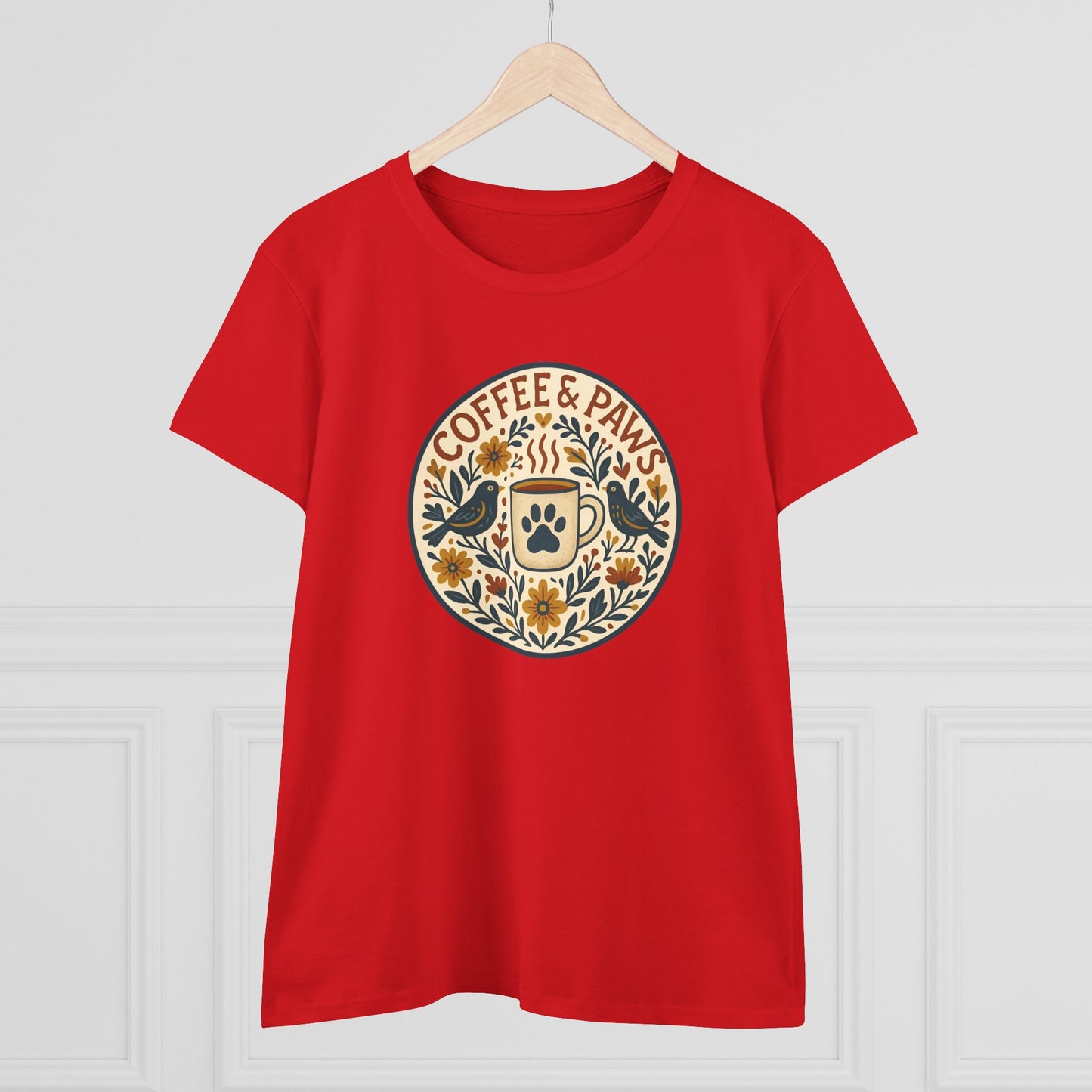 Cozy Coffee & Paws Tee, Casual Animal Lover T-Shirt, Gift for Pet Owners, Cute Coffee Shirt, Summer Essentials, Coffee Lover Apparel