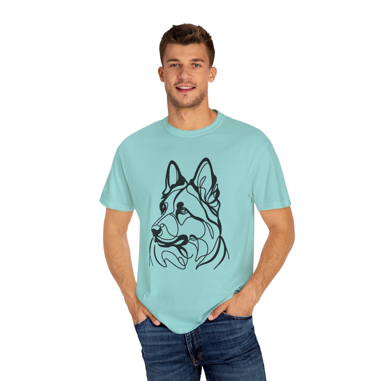 Unisex T-shirt German Shepard Line Art